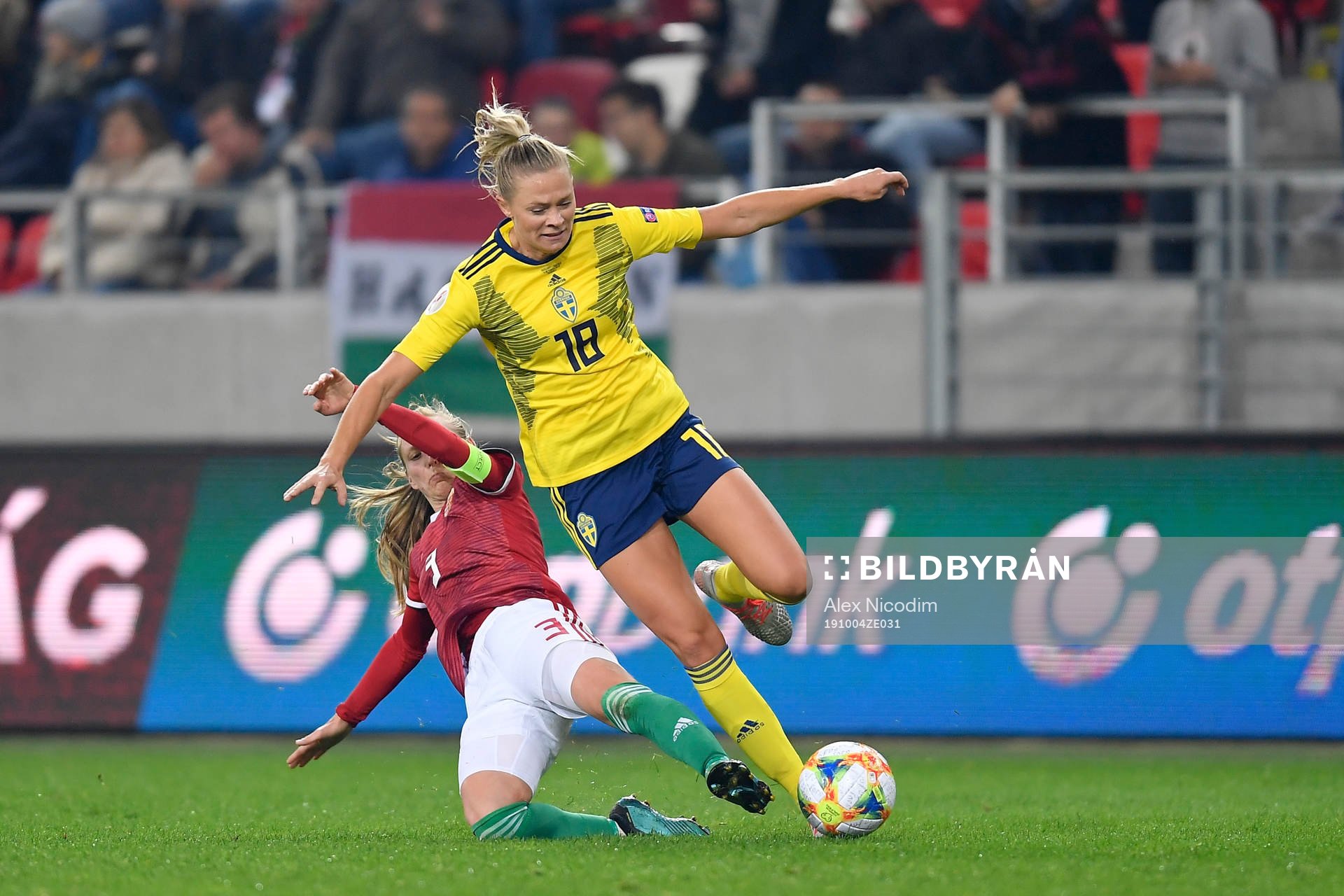 Fridolina Rolfo of Sweden vies against Henrietta Csiszar of