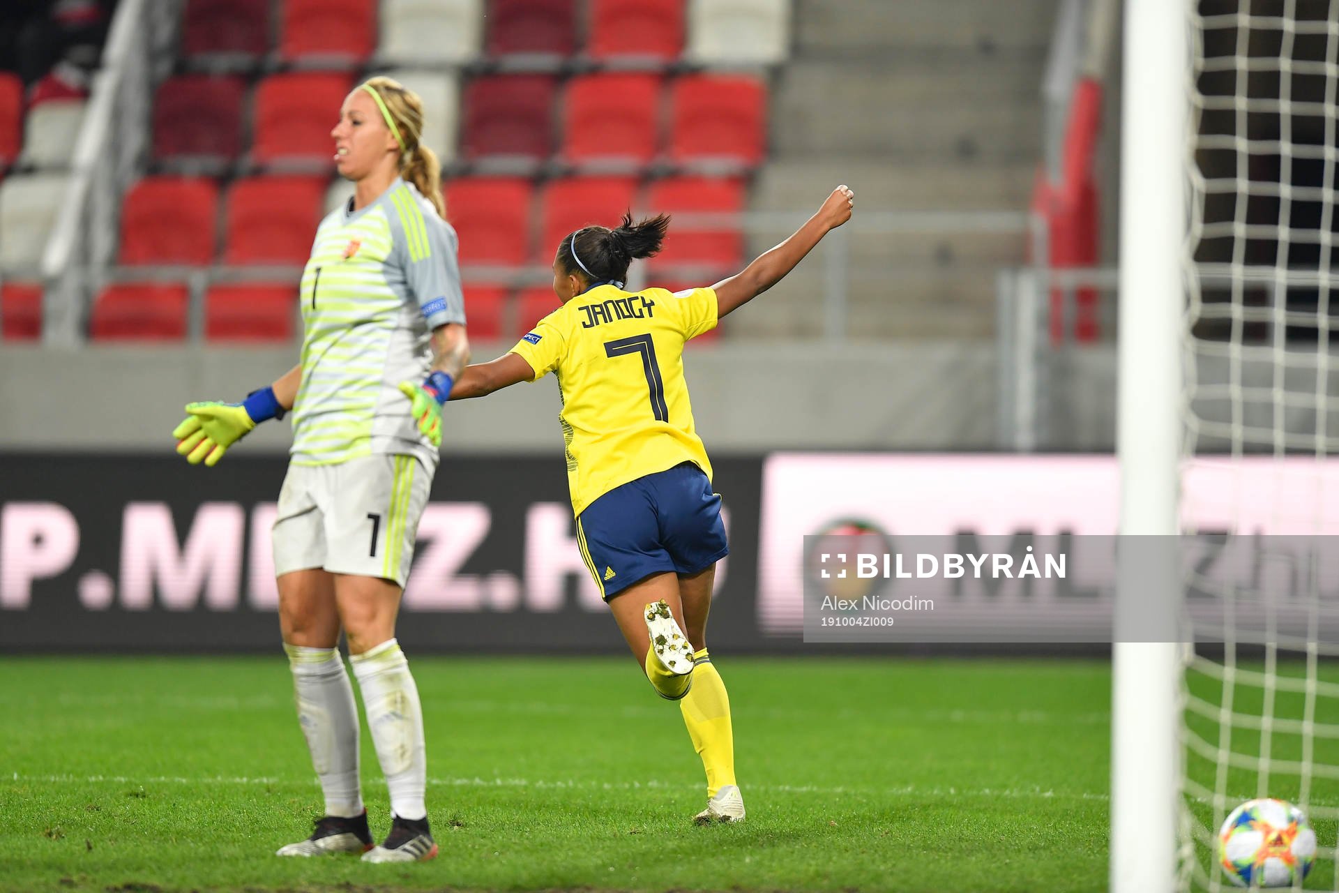 Madelen Janogy of Sweden celebrates