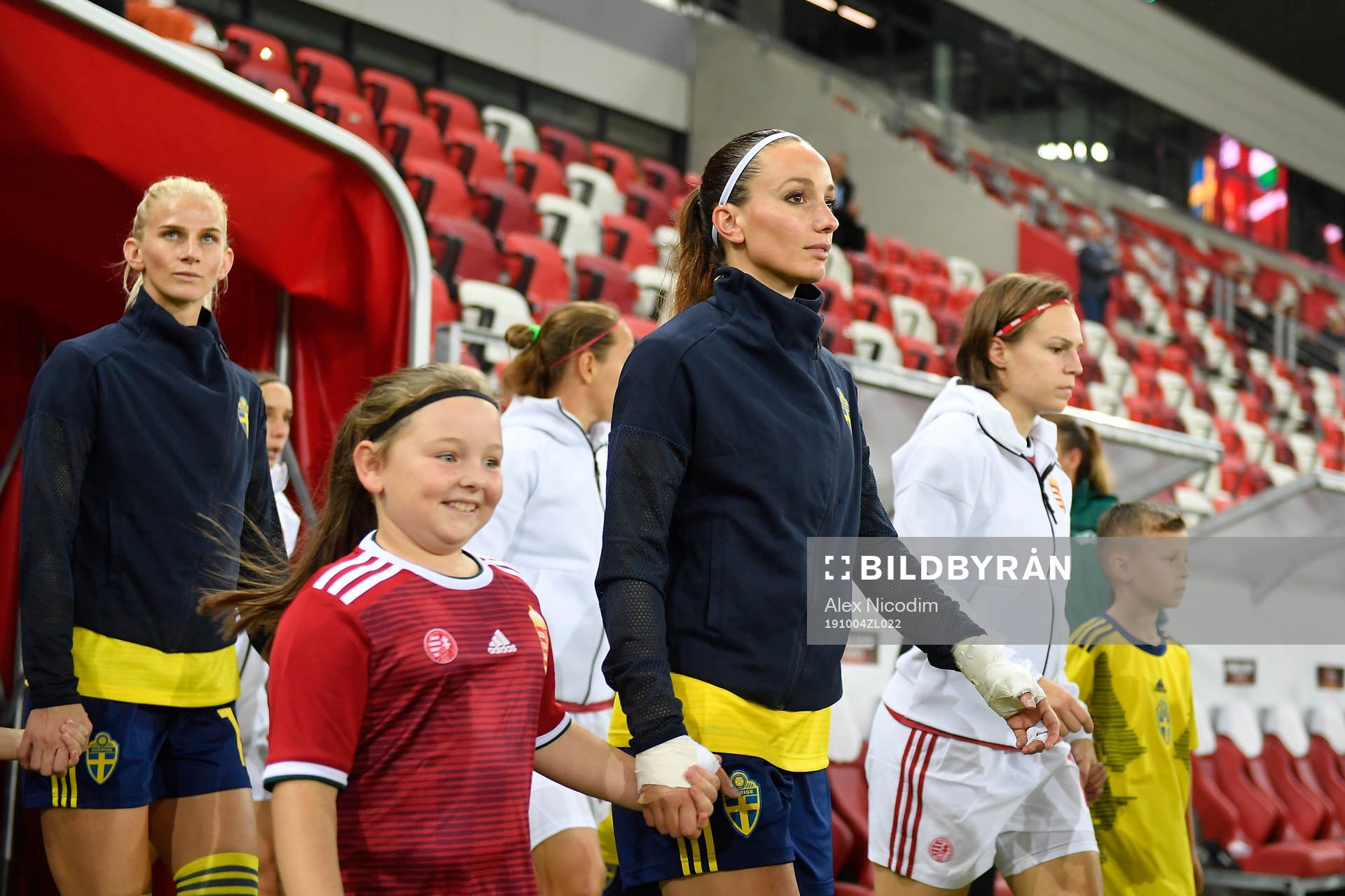 Kosovare Asllani of Sweden enters the pitch