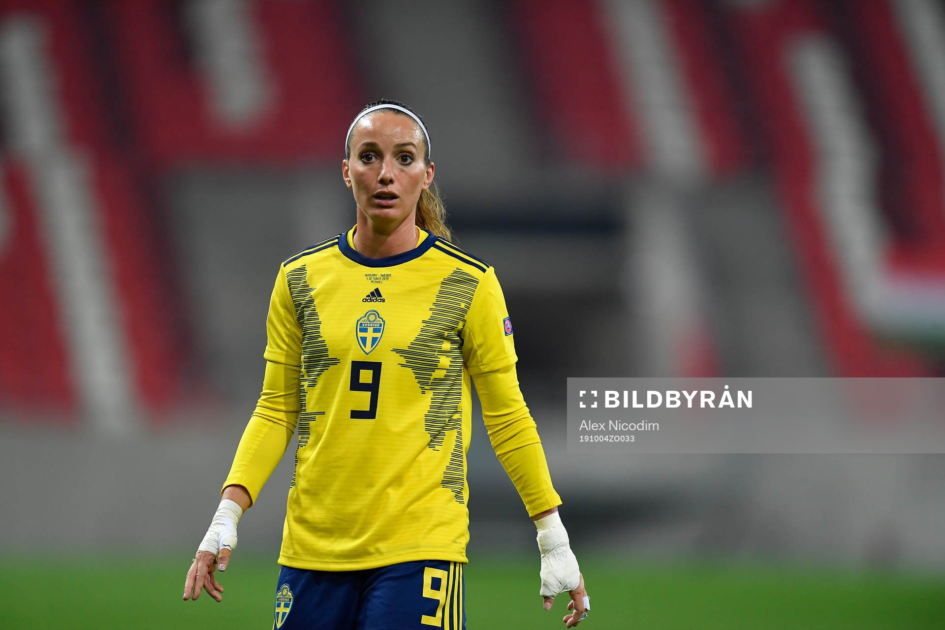 Kosovare Asllani of Sweden reacts