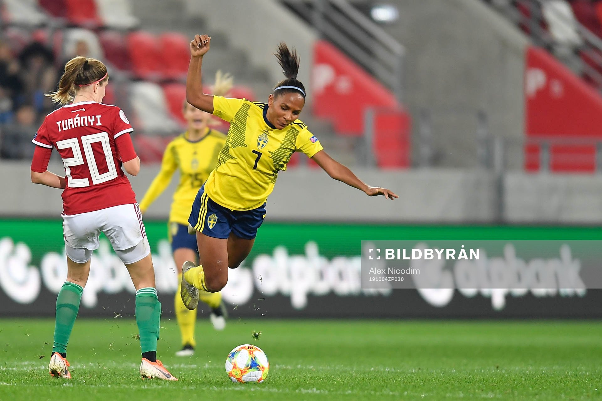 Madelen Janogy of Sweden vies against Lilla Turanyi of