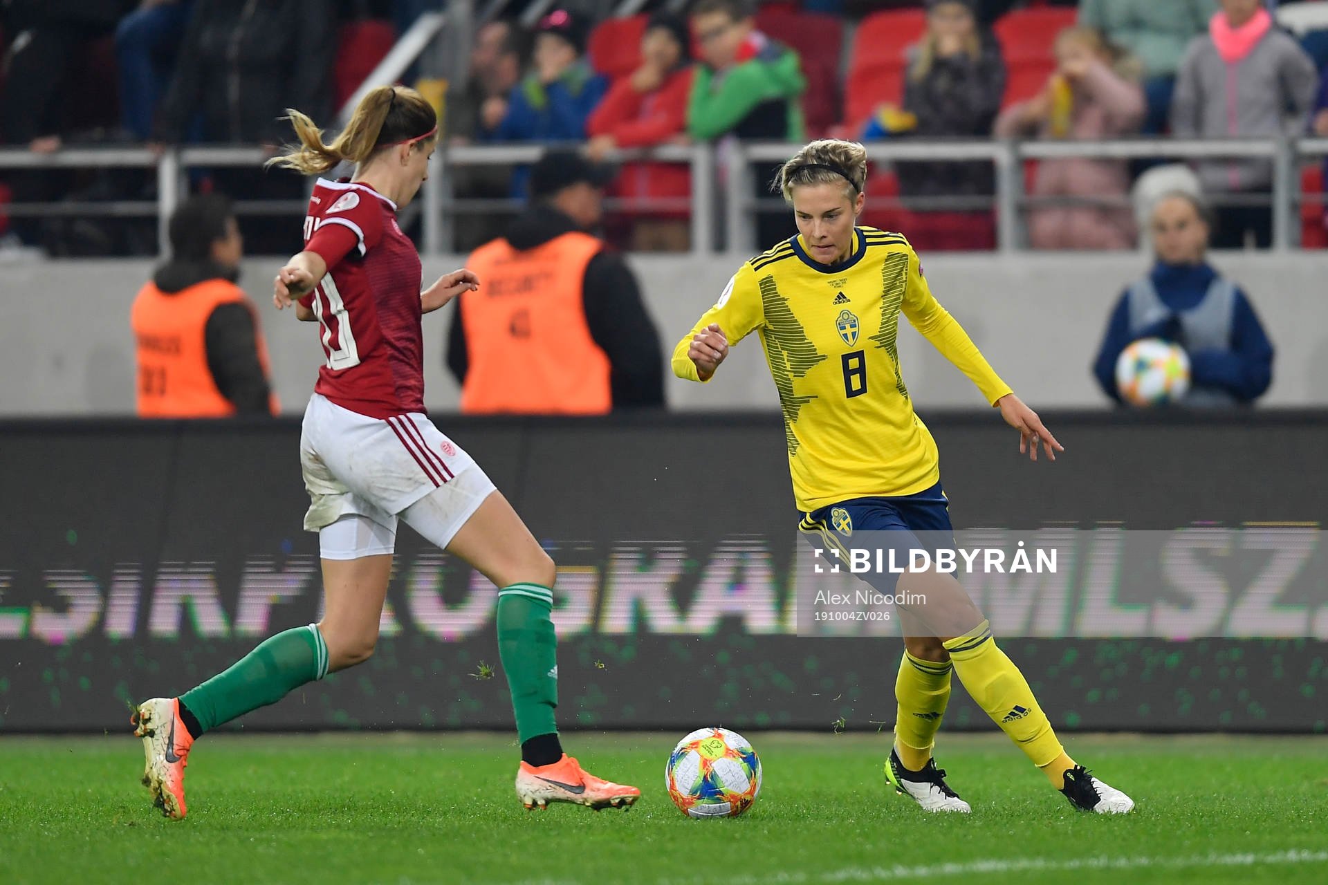 Lina Hurtig of Sweden vies against Lilla Turanyi of Hungary