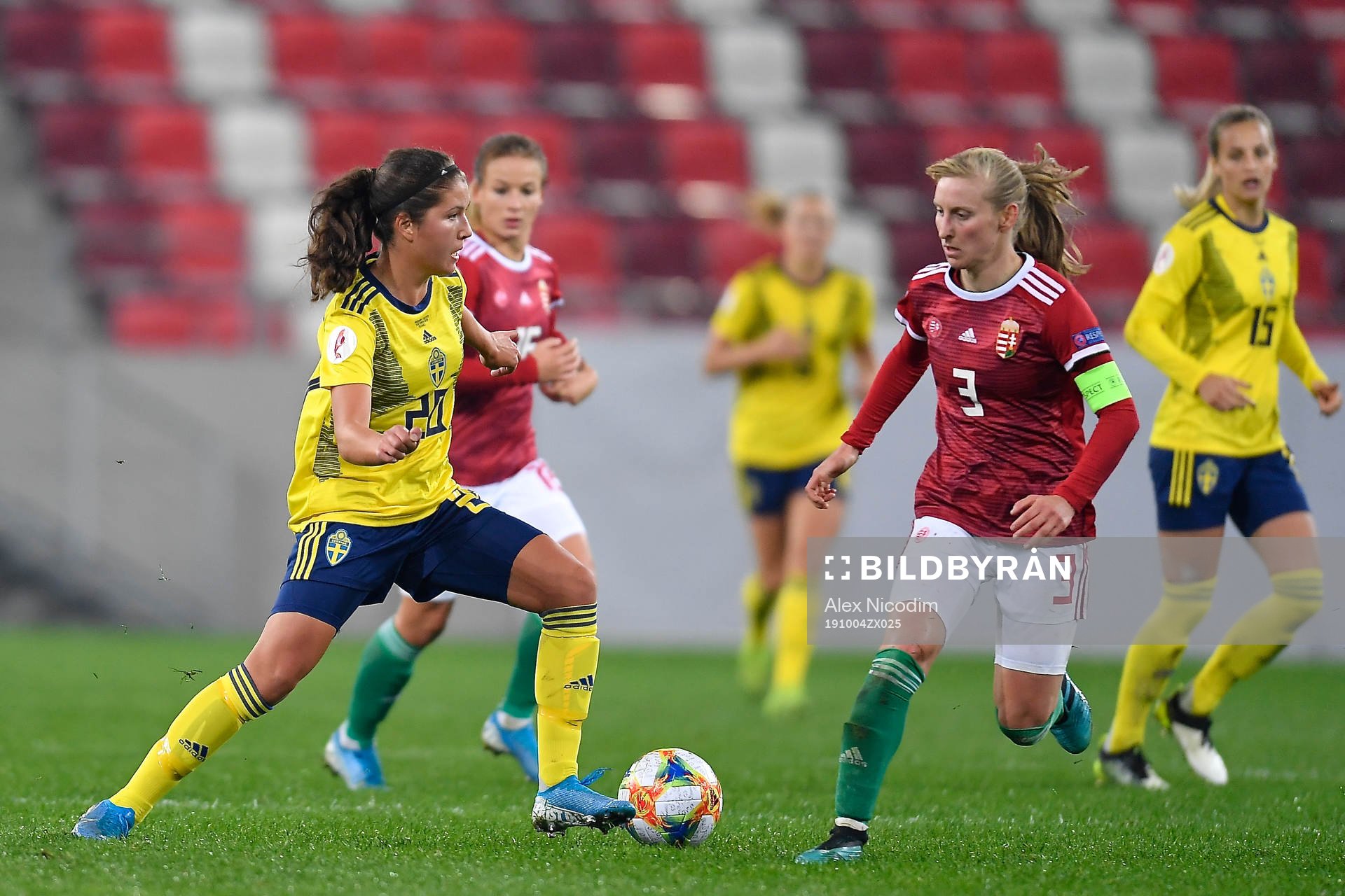 Loreta Kullashi of Sweden vies against Henrietta Csiszar of
