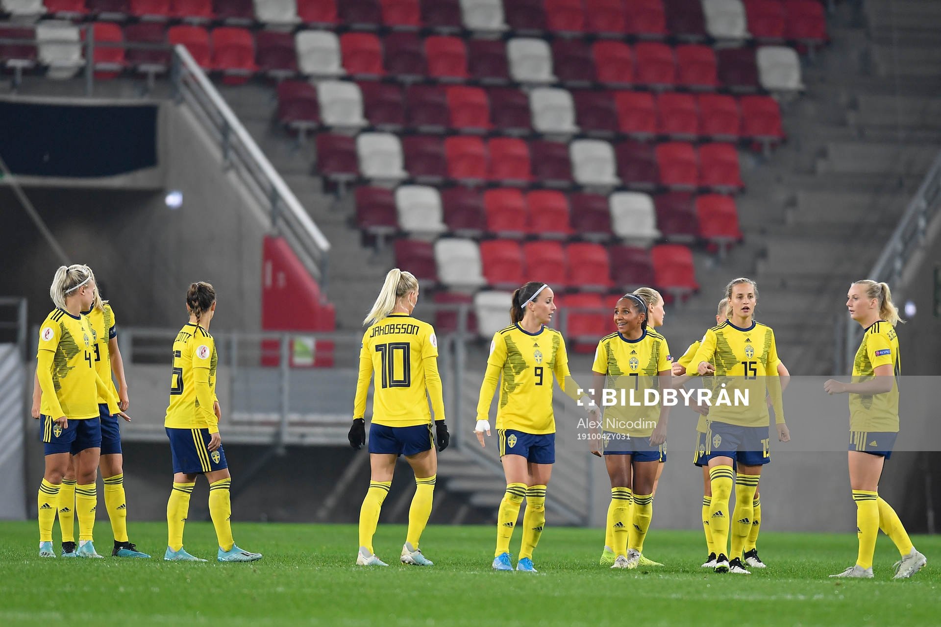 Kosovare Asllani, Madelen Janogy and Nathalie Bjorn of