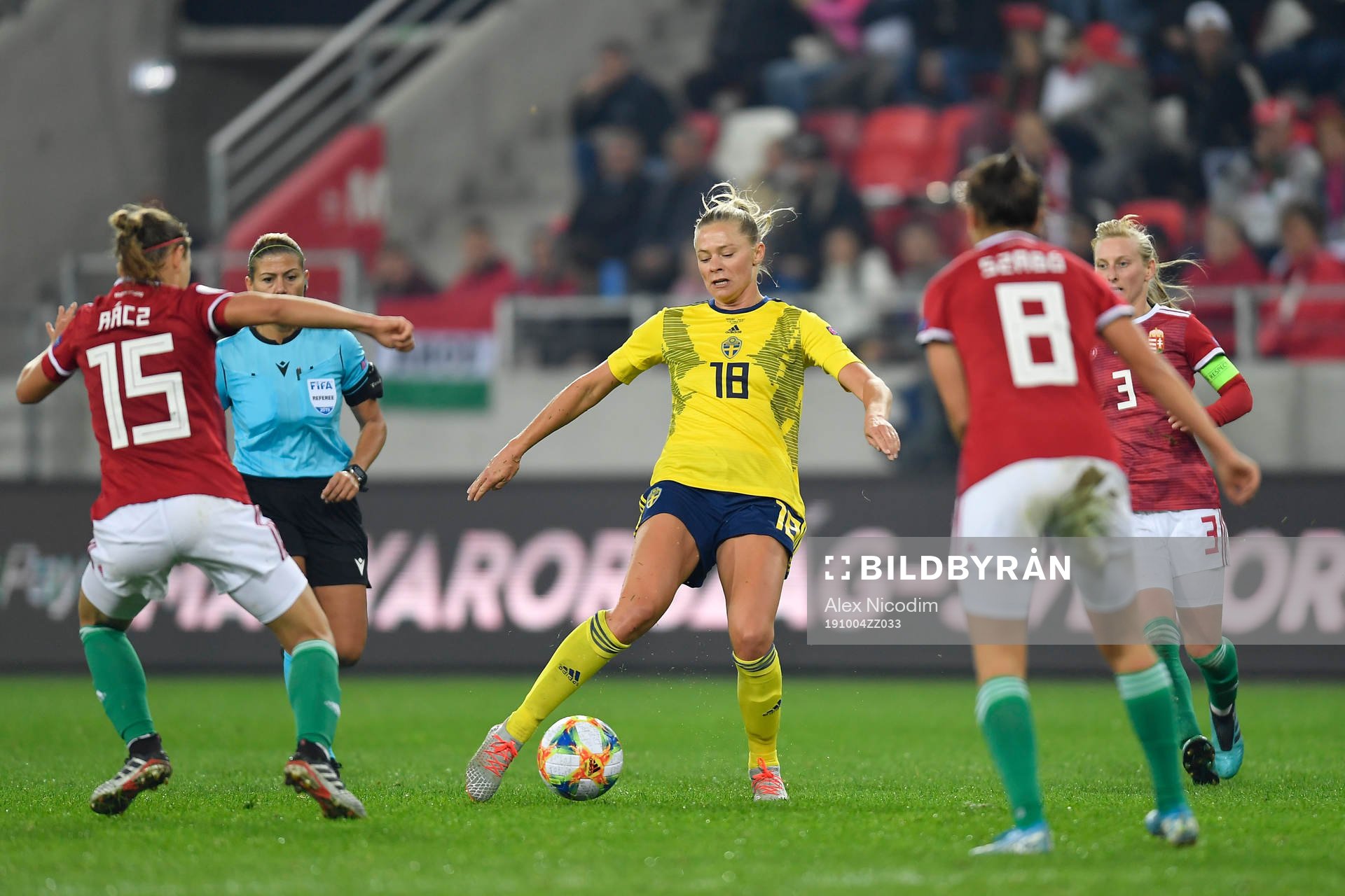 Fridolina Rolfo of Sweden vies against Henrietta Csiszar of