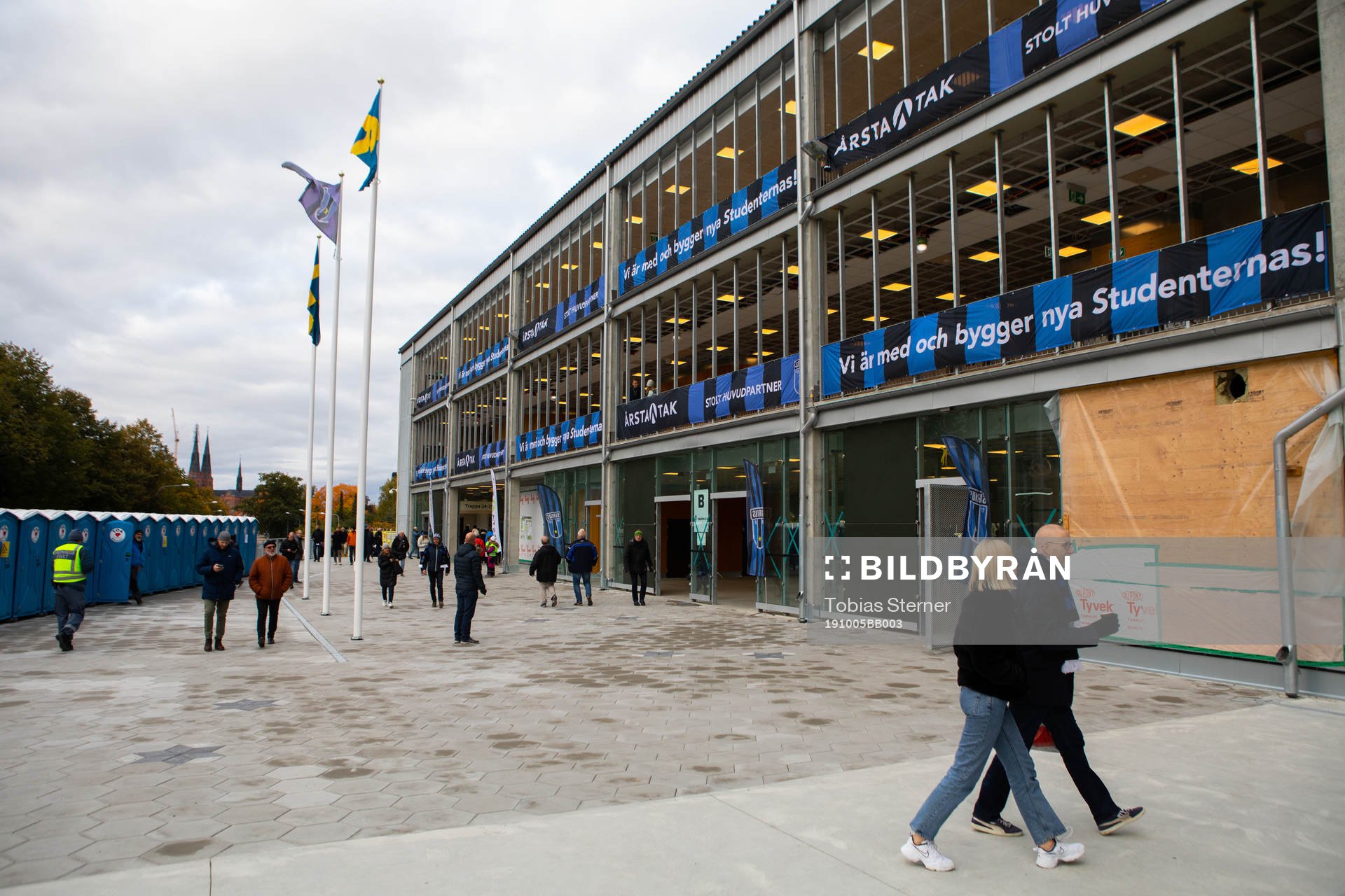 Exteriör vy av Studenternas innan fotbollsmatchen i
