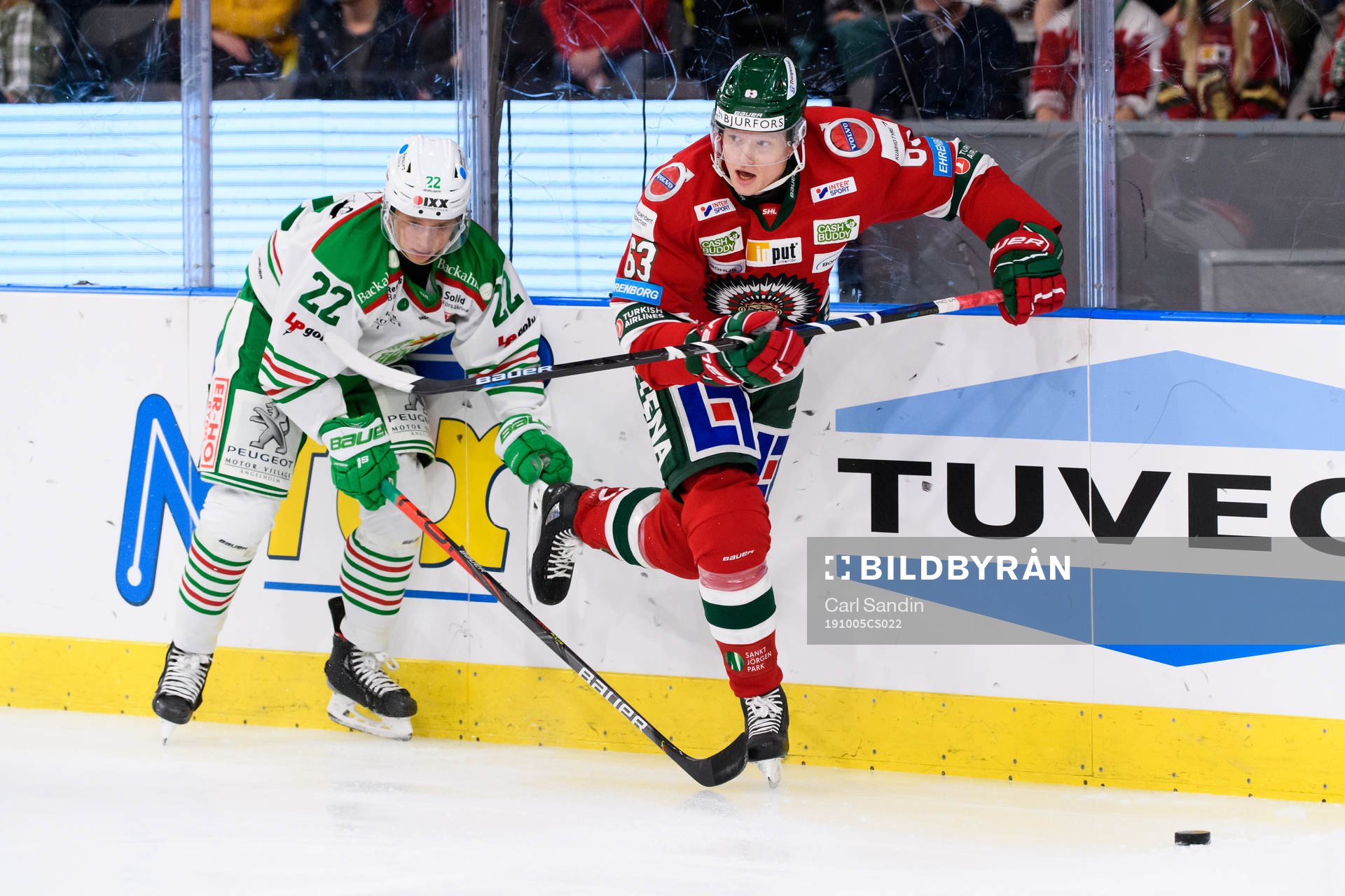 Rögles Samuel Jonsson och Frölundas Julius Bergman