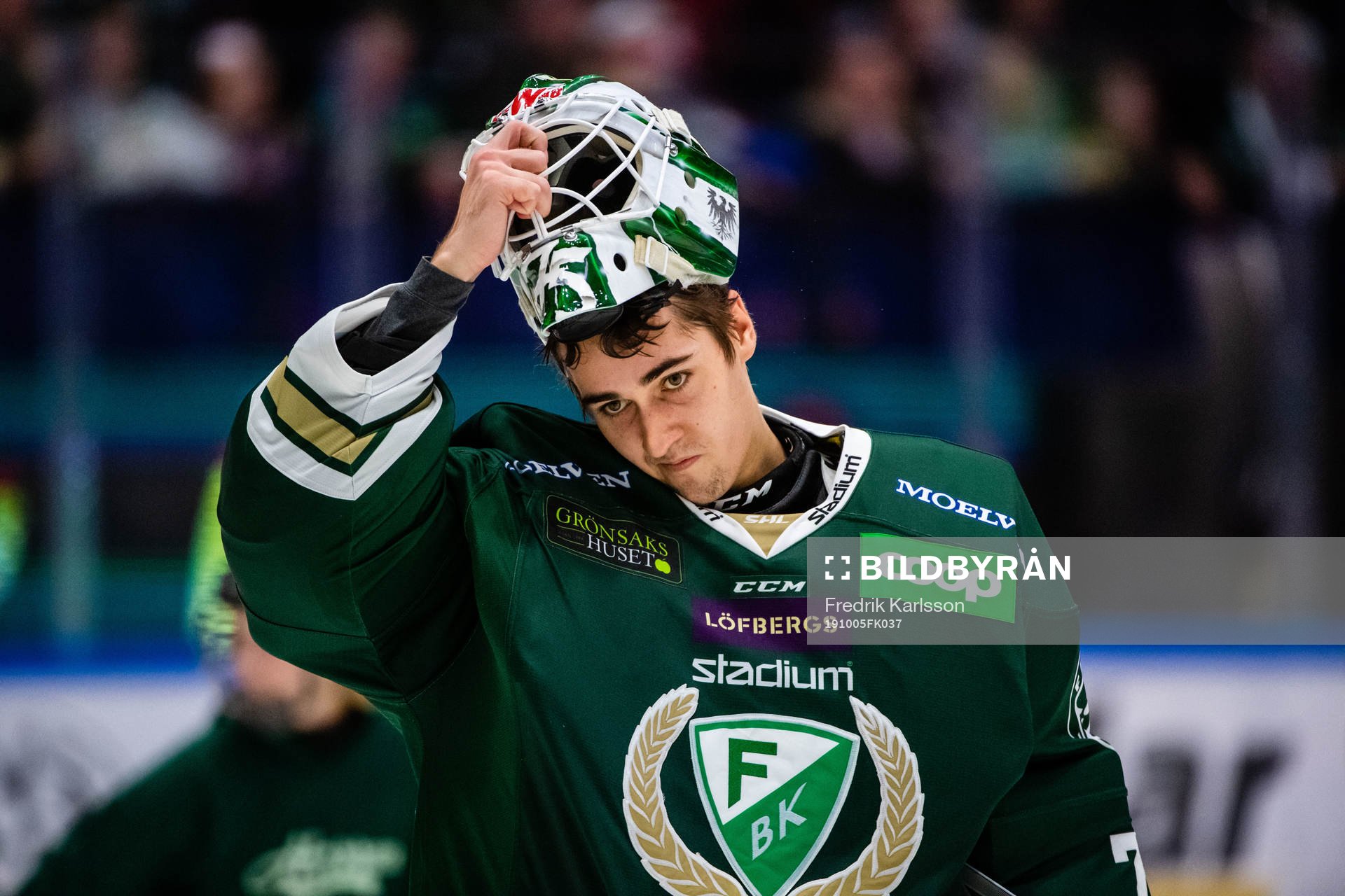 Färjestads målvakt Arvid Holm