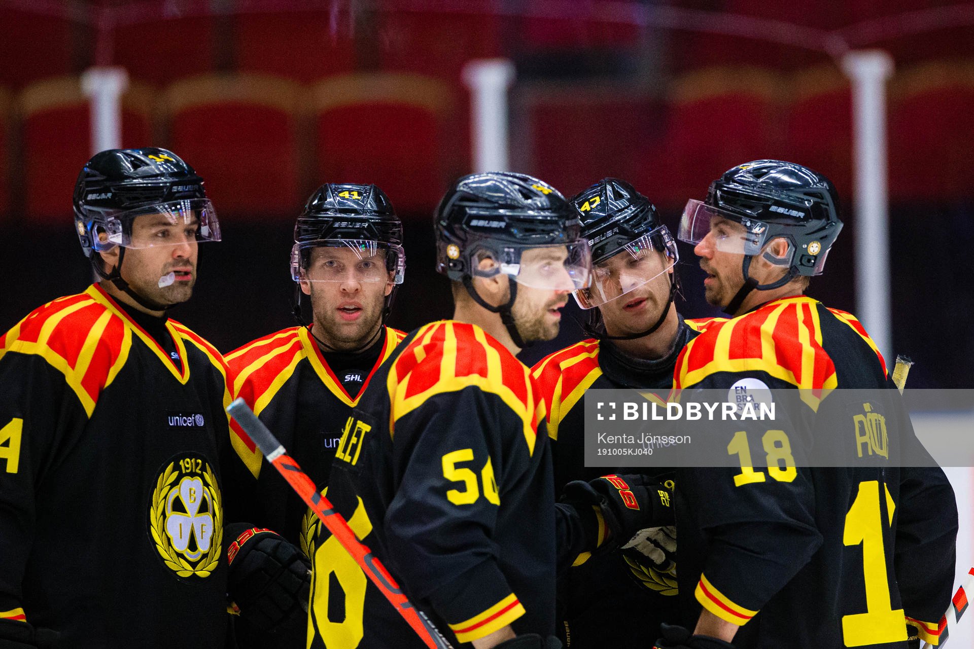 Brynäs Eric Norin med Johan Alcén, Jonathan Sigalet och