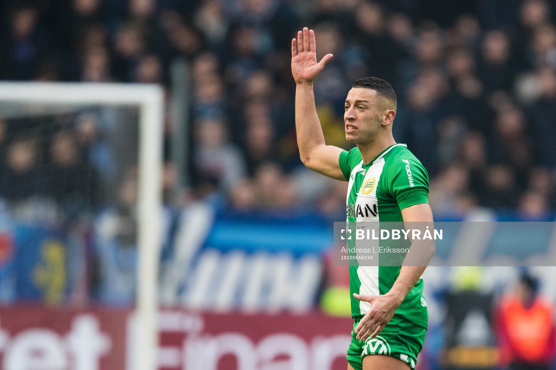 Hammarbys Nikola Djurdjic reagerar