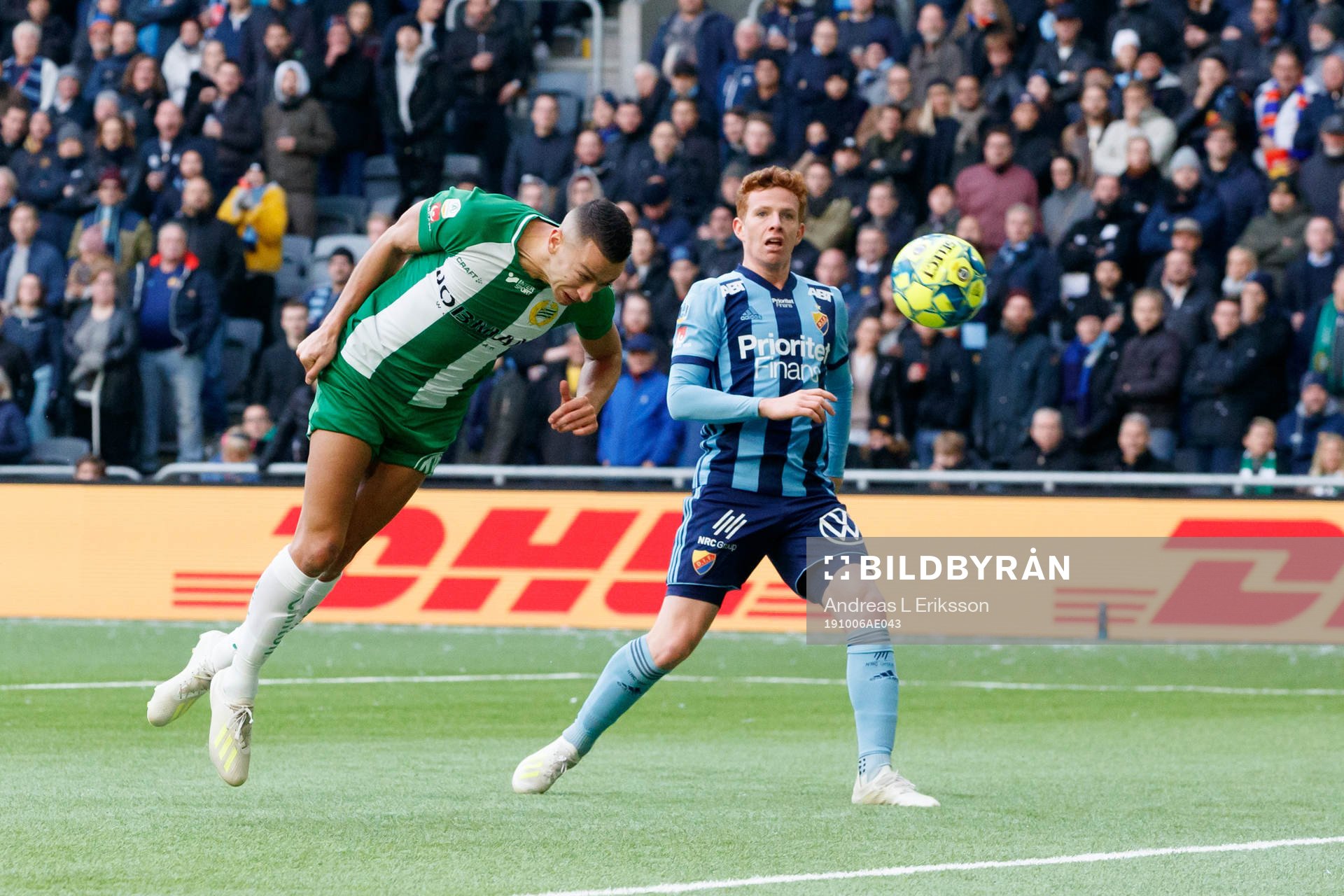 Hammarbys Nikola Djurdjic nickar bollen till 0-1