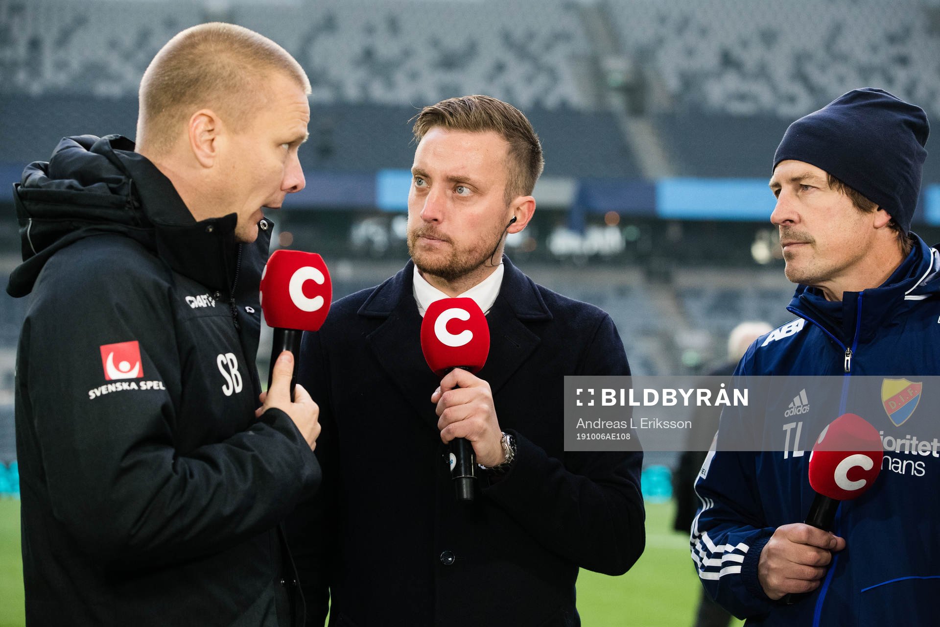Hammarbys tränare Stefan Billborn (v) och tränare Thomas