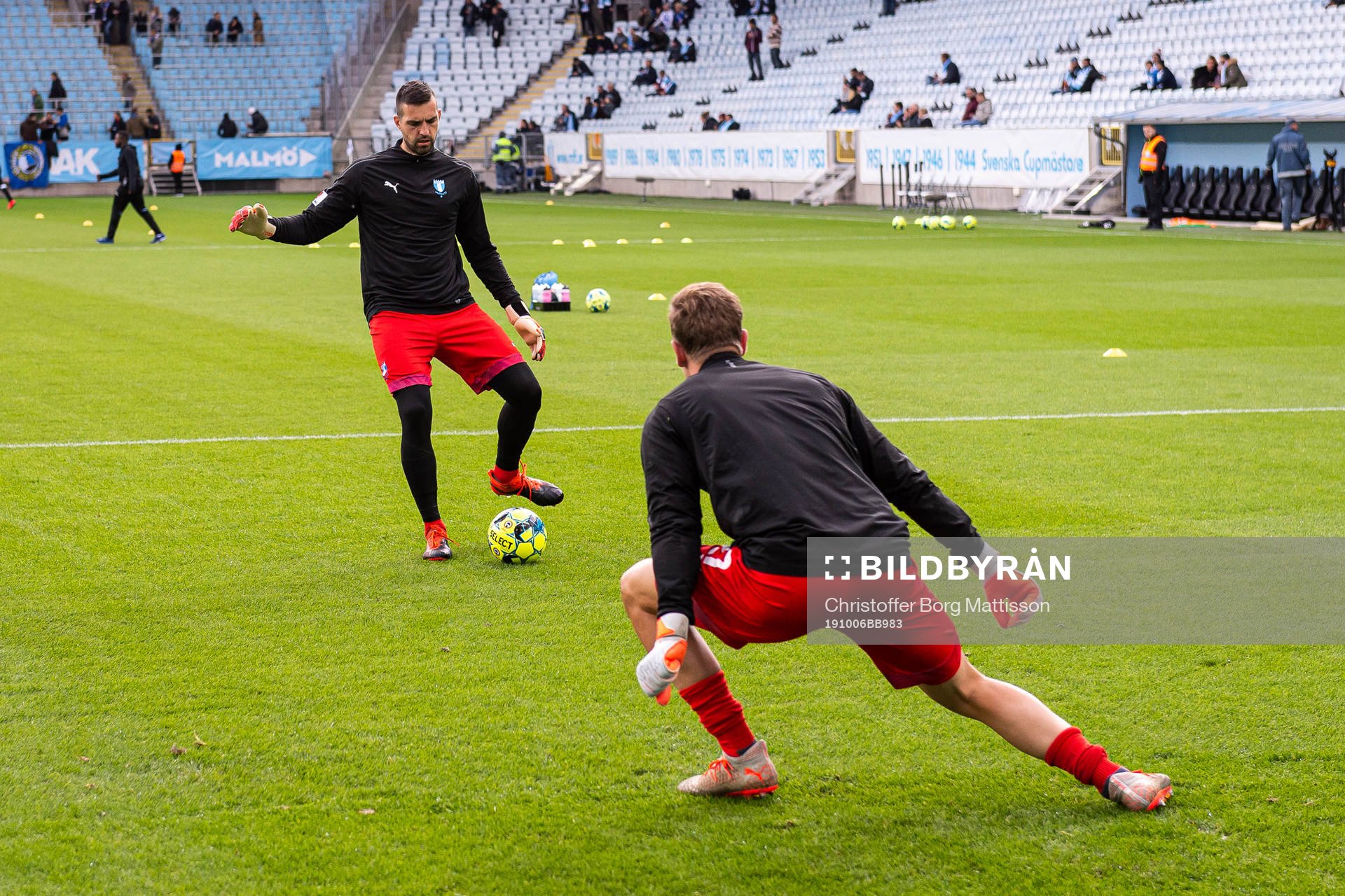 Malmö FFs målvakter Dusan Melicharek och Johan Dahlin