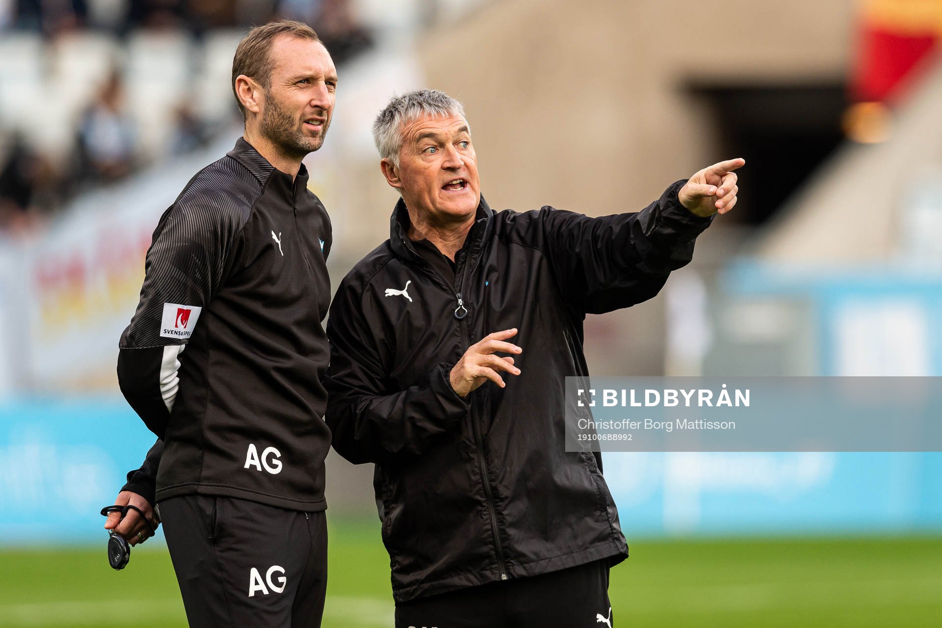 Malmö FFs assisterande tränare Andreas Georgson och Rob