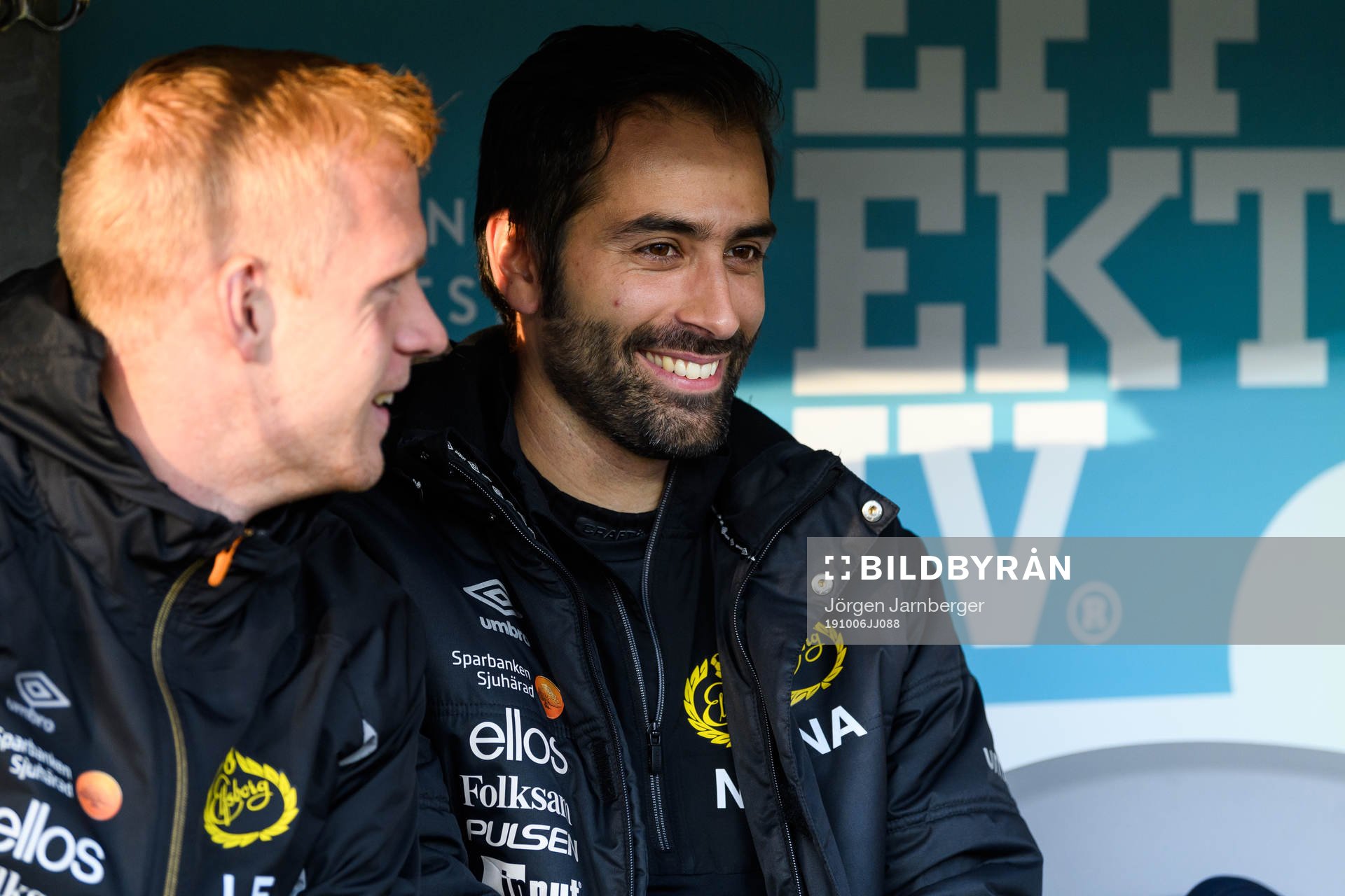 Elfsborgs assisterande manager Nuno De Almeida under fotbollsmatchen i Allsvenskan mellan Elfsborg och Falkenberg den 6 oktober 2019 i Borås.
