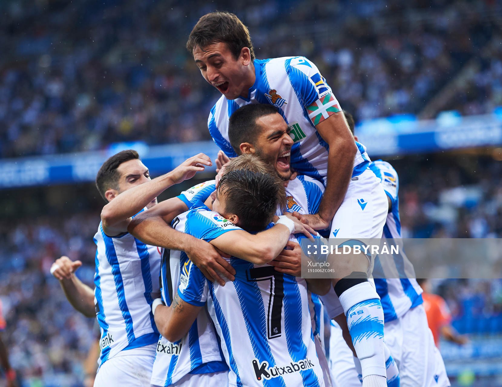 Mikel Merino of Real Sociedad celebrates