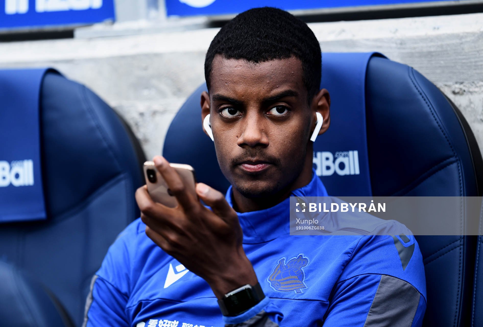 Alexander Isak of Real Sociedad looks