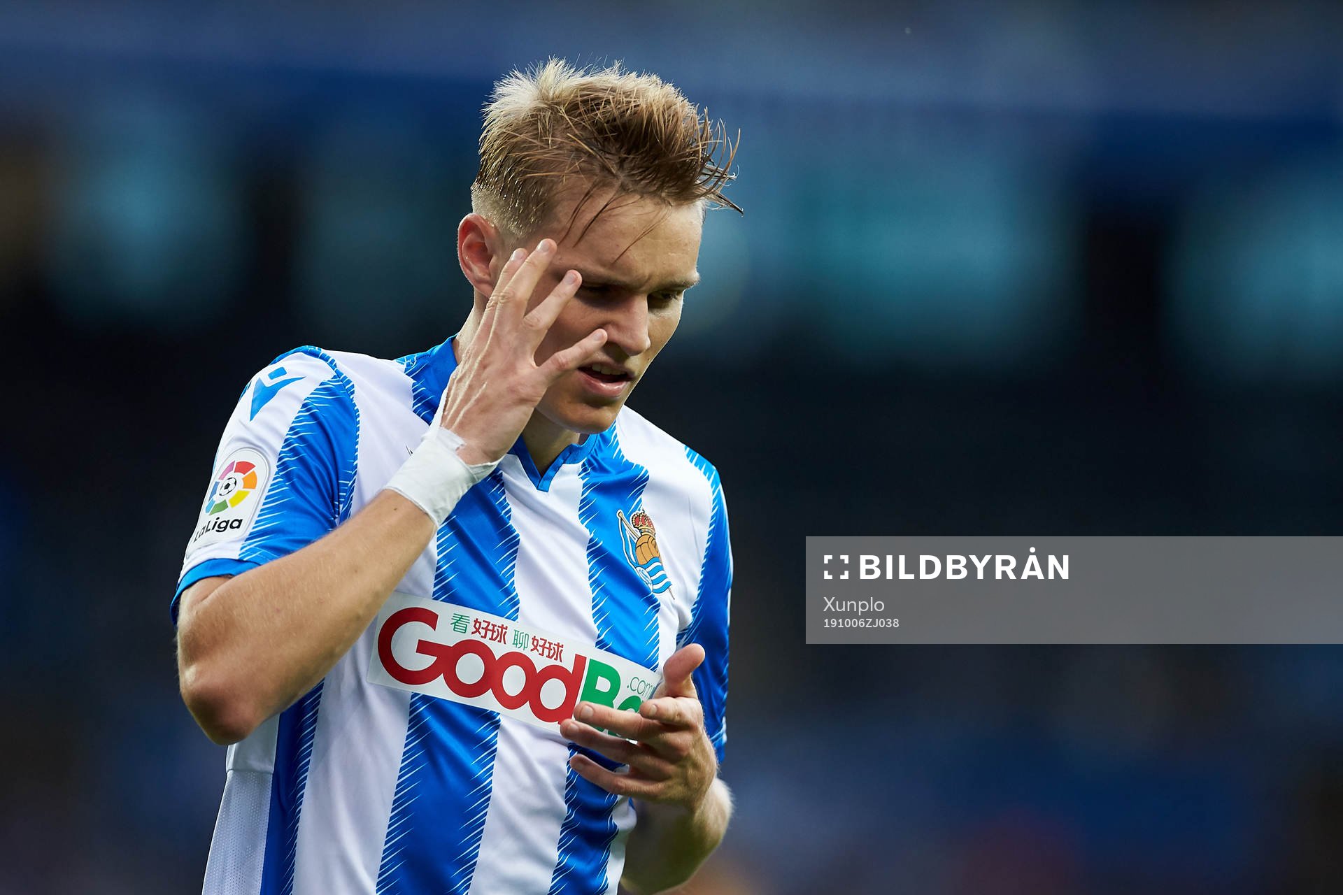 Martin Ødegaard of Real Sociedad react of Getafe CF