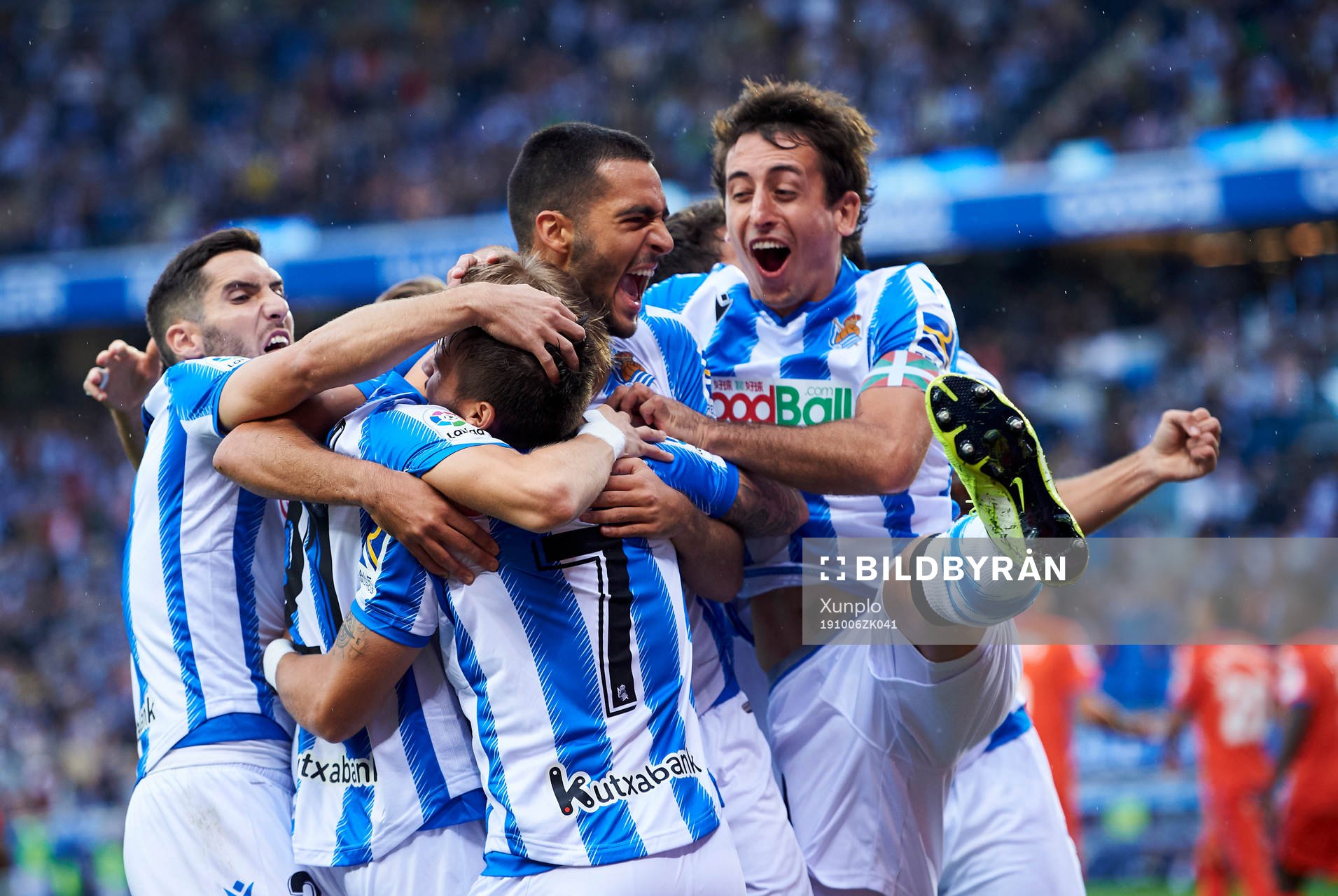 Mikel Merino of Real Sociedad celebrates