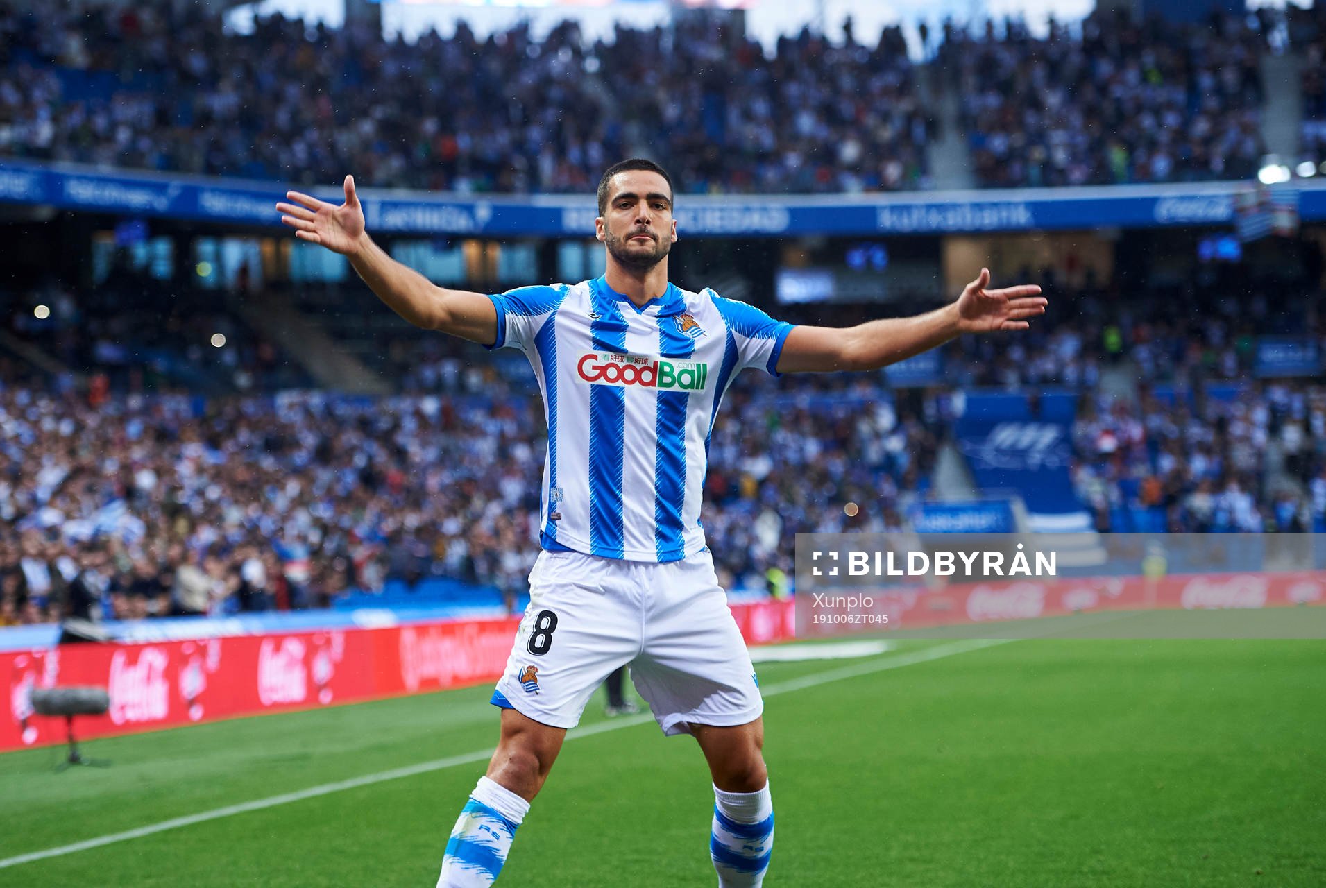 Mikel Merino of Real Sociedad celebrates