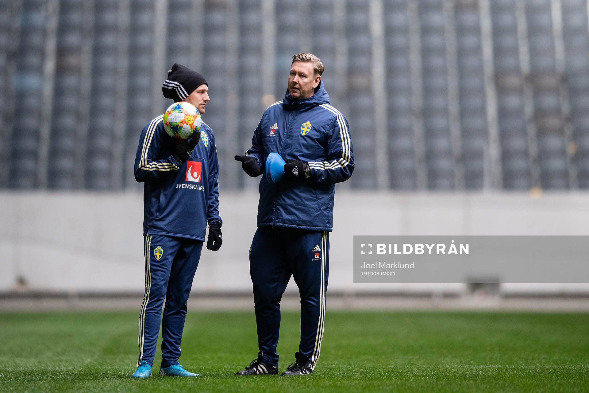 Emil Forsberg and assistant coach Peter Wettergren of the