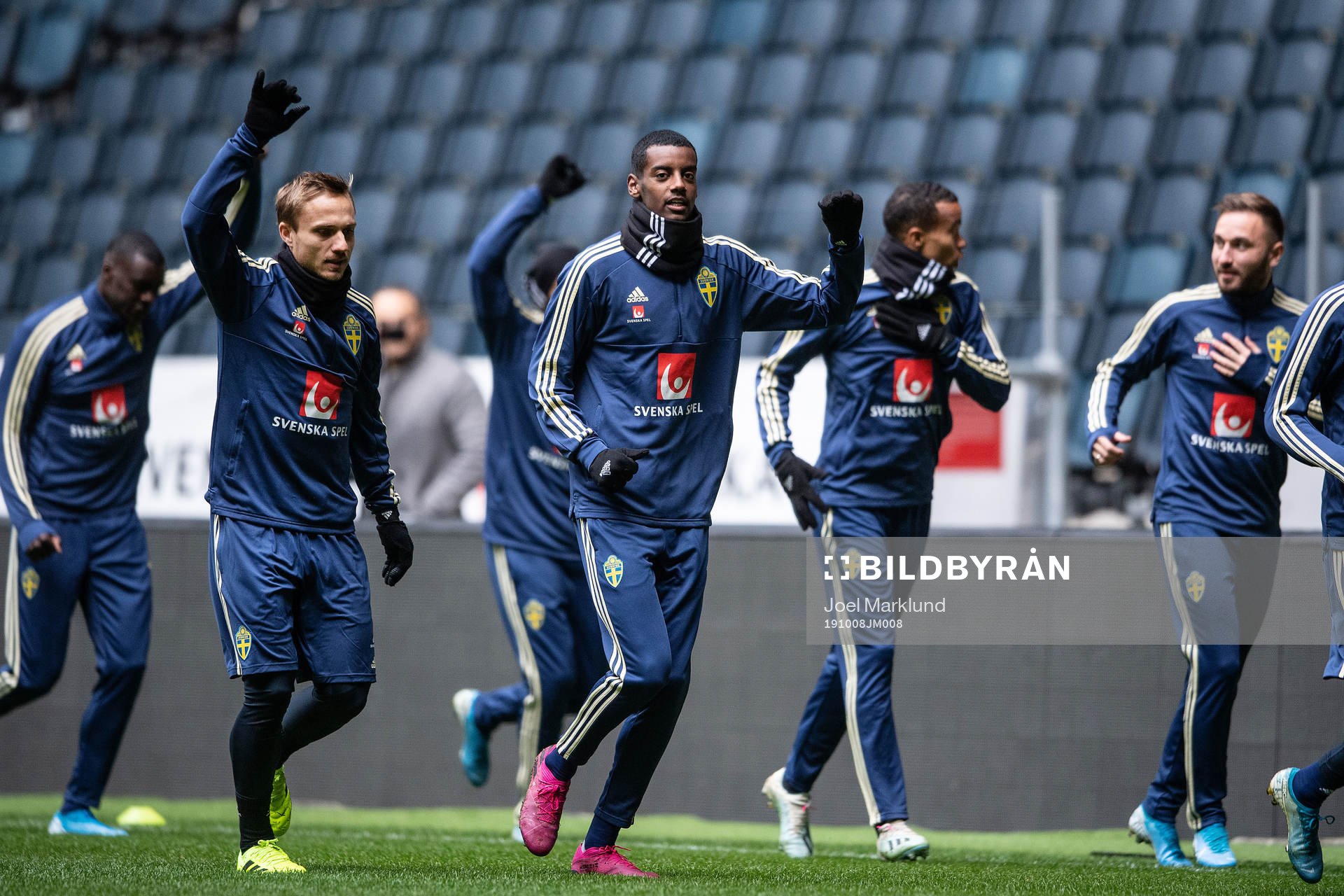Pierre Bengtsson and Alexander Isak of the Swedish national