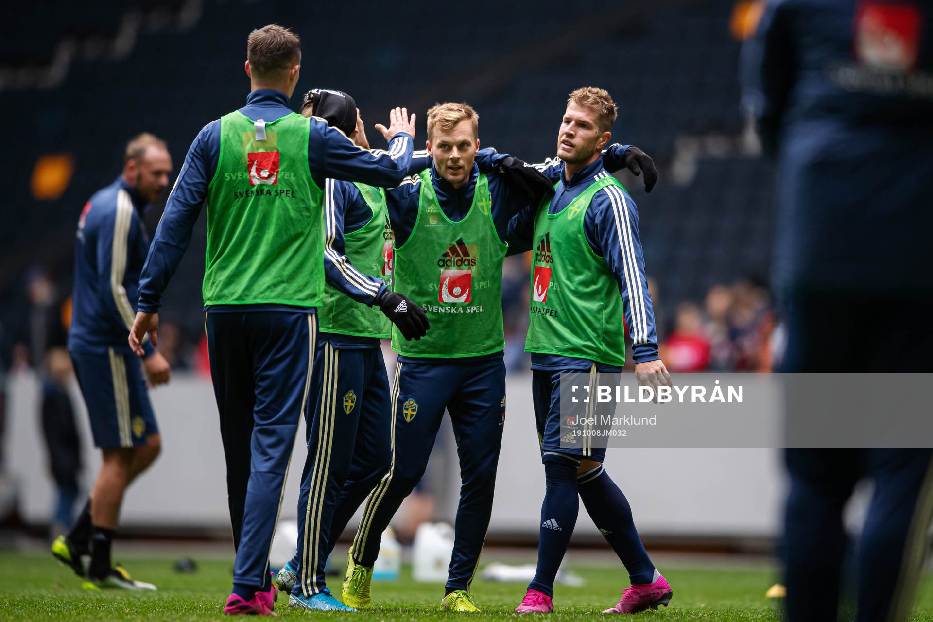 Mikael Lustig, Emil Forsberg, Sebastian Larsson and