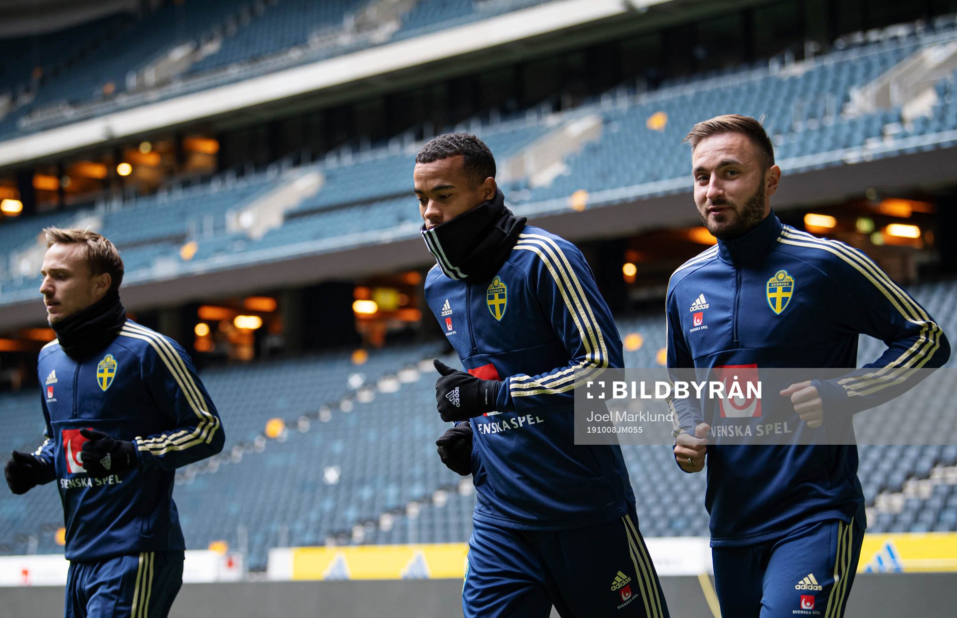 Pierre Bengtsson, Robin Quaison and Muamer Tankovic of the