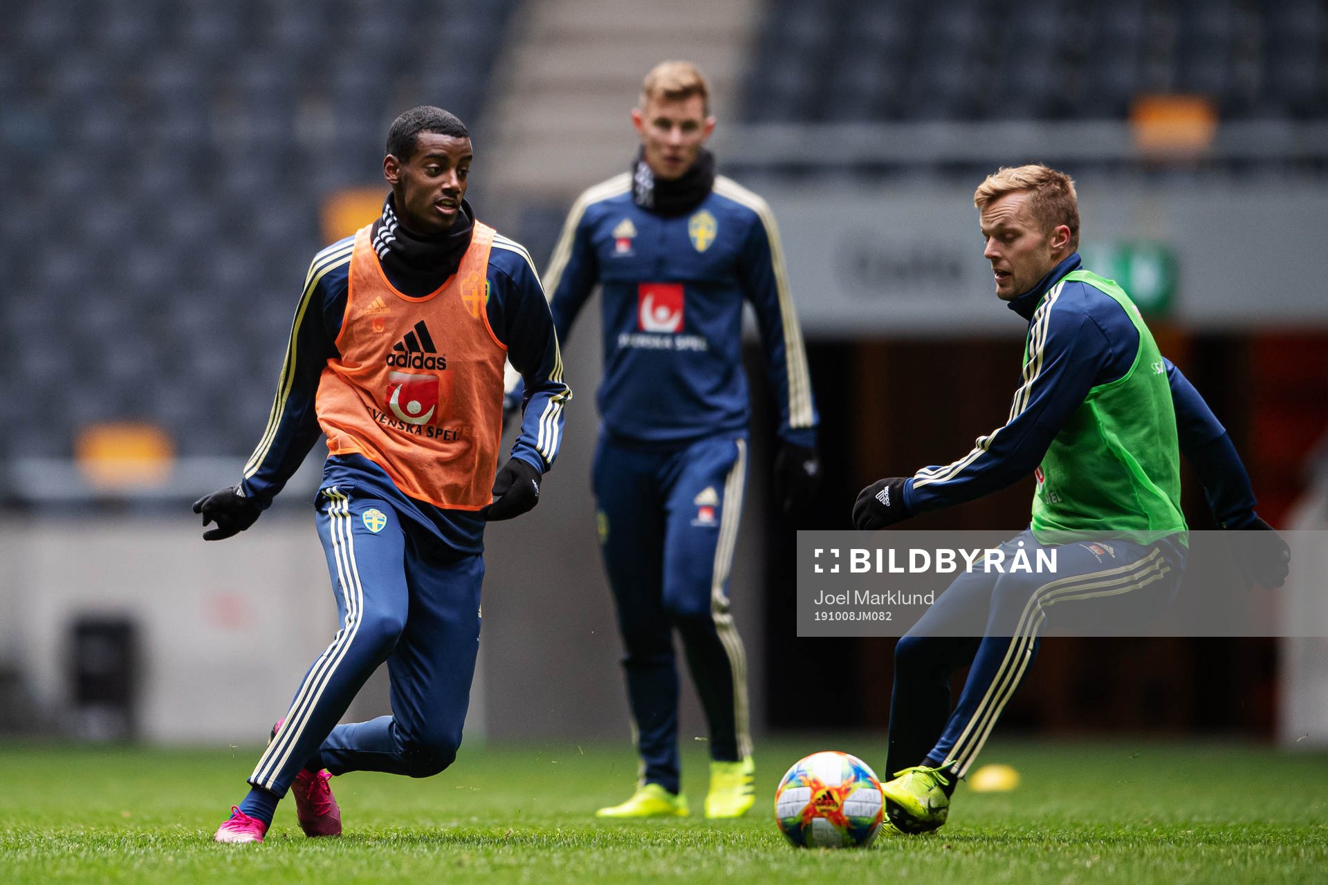 Alexander Isak and Sebastian Larsson of the Swedish