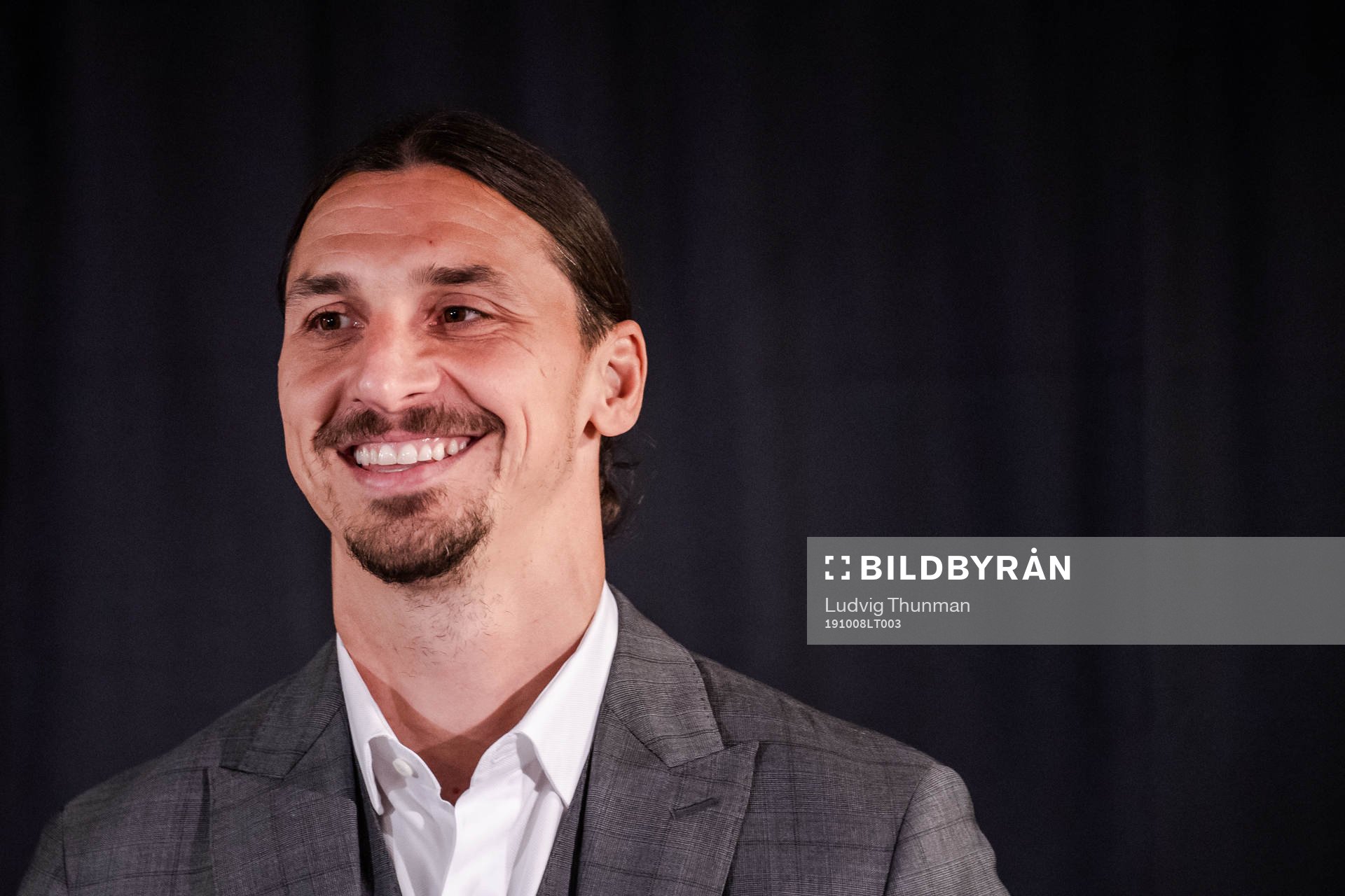 Zlatan Ibrahimovic at a press conference at the revealing