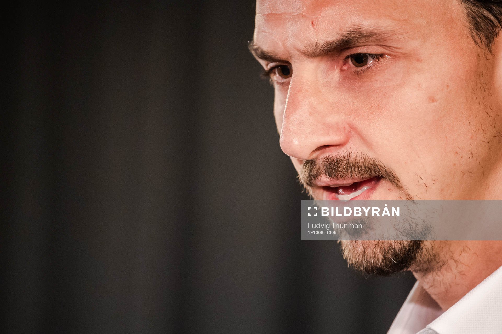 Zlatan Ibrahimovic at a press conference at the revealing