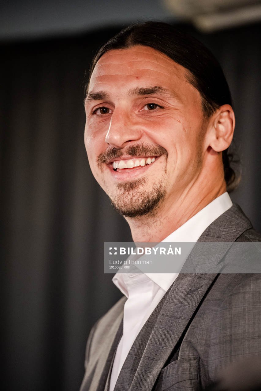 Zlatan Ibrahimovic at a press conference at the revealing