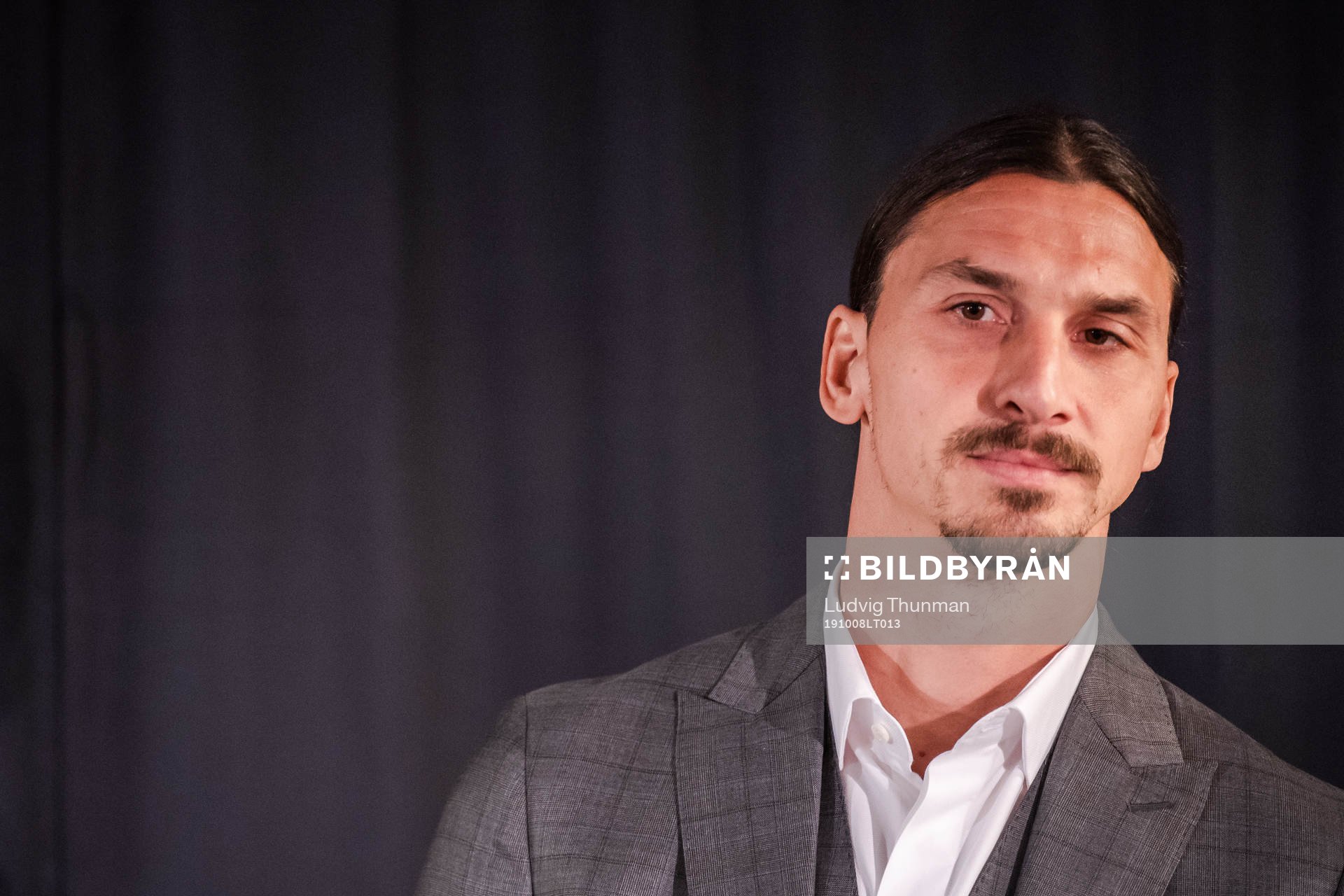 Zlatan Ibrahimovic at a press conference at the revealing