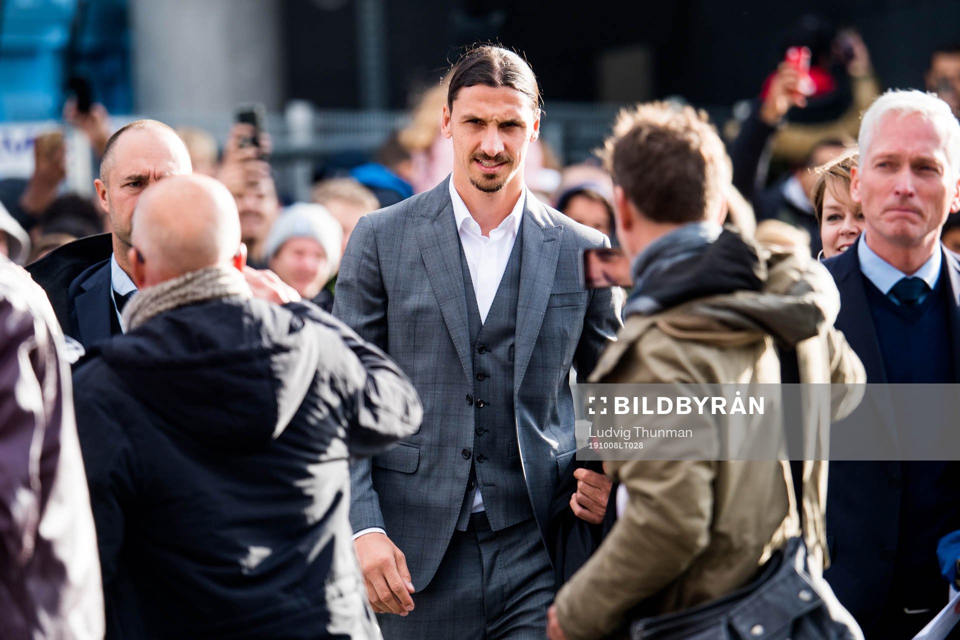 Zlatan Ibrahimovic heading to the revealing ceremony of his