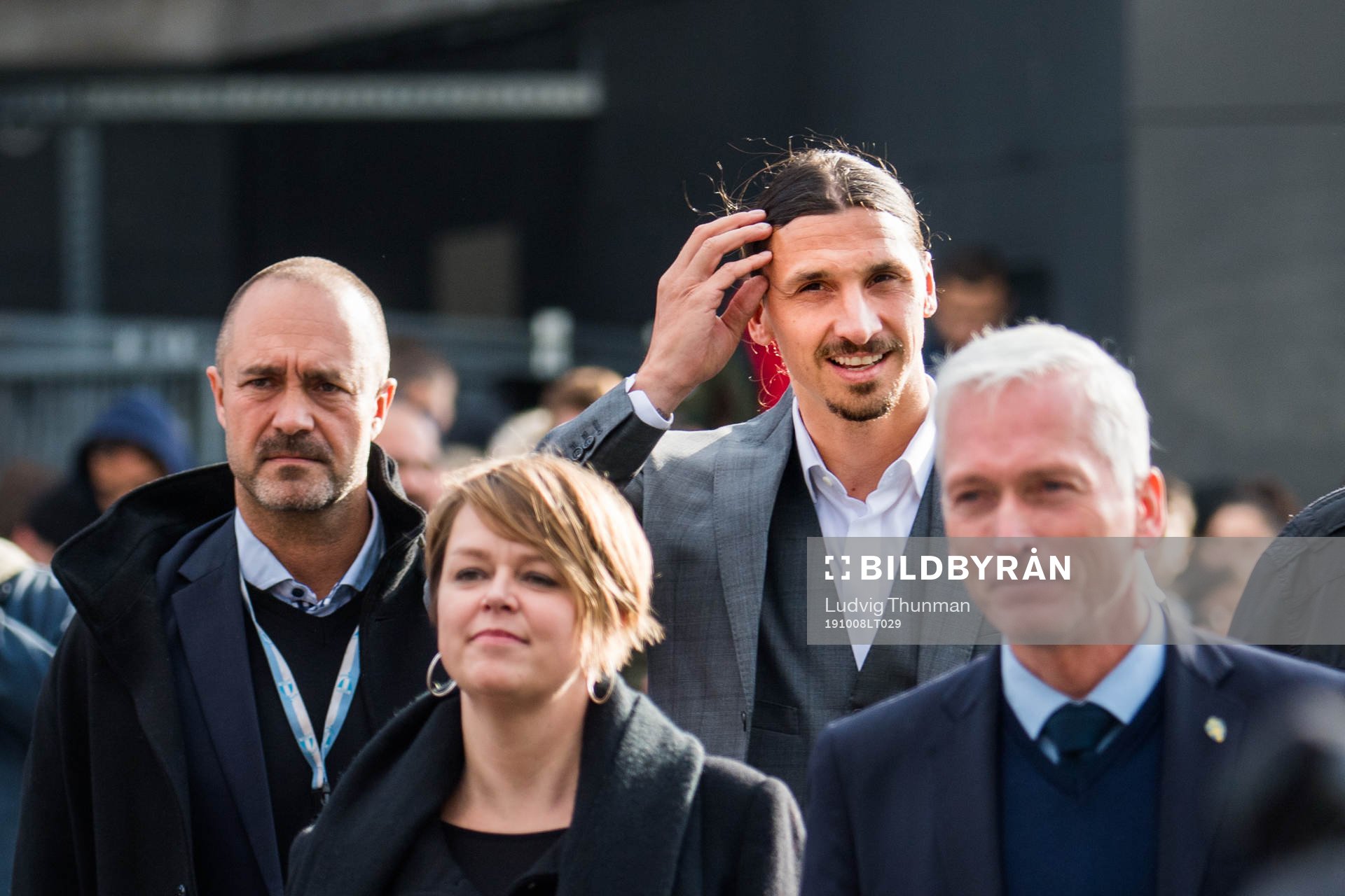 Zlatan Ibrahimovic heading to the revealing ceremony of his