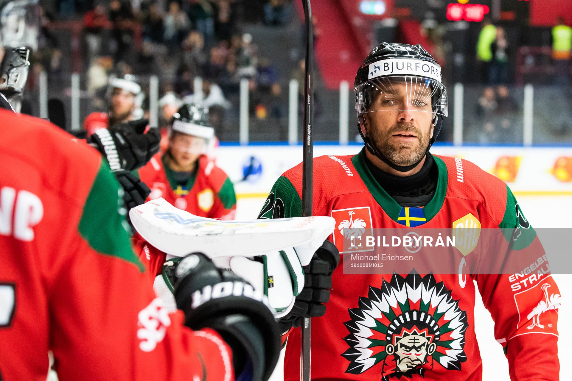 Joel Lundqvist of Frölunda celebrates