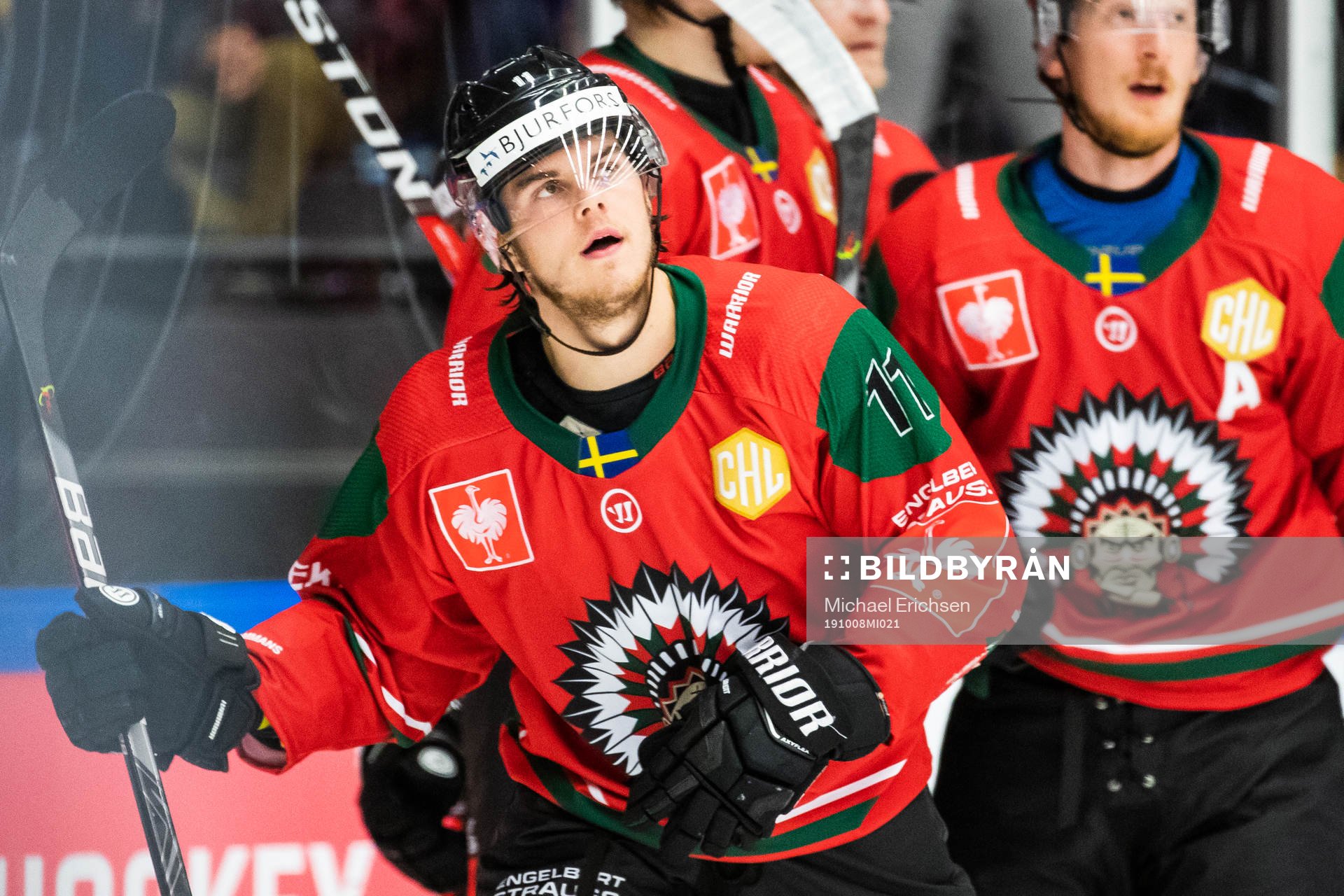 Samuel Fagemo of Frölunda celebrates scoring 4-1