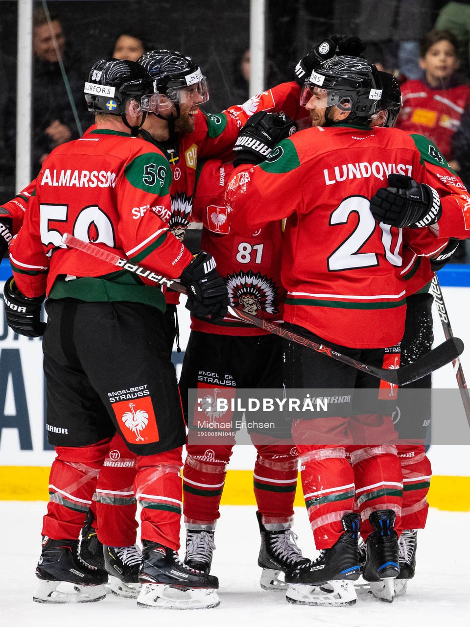 Joel Lundqvist  of Frölunda celebrates scoring 8-2 with