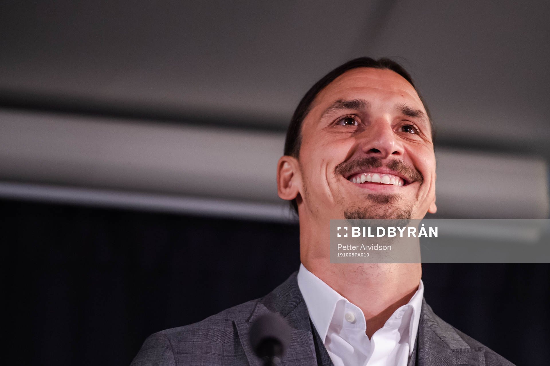 Zlatan Ibrahimovic at a press conference at the revealing