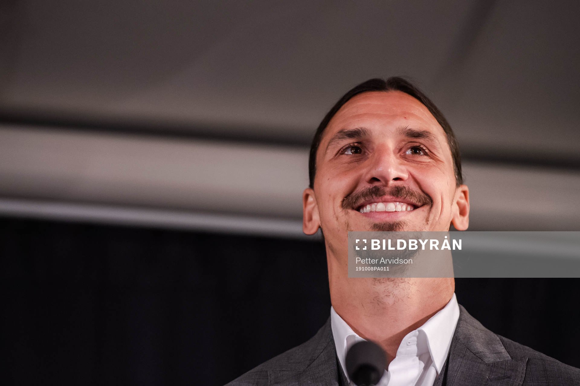 Zlatan Ibrahimovic at a press conference at the revealing