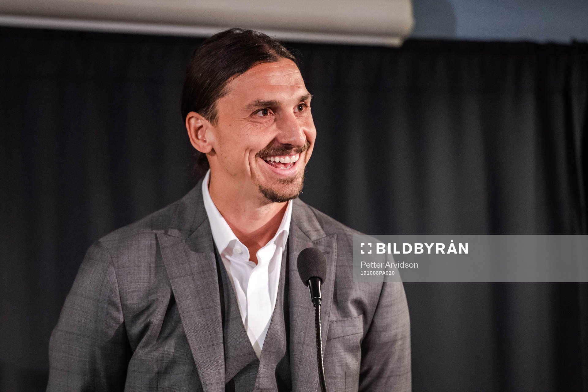 Zlatan Ibrahimovic at a press conference at the revealing