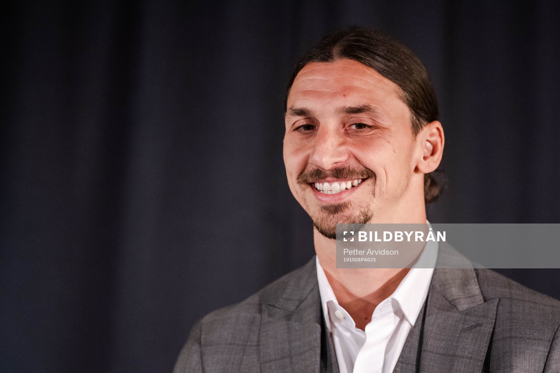 Zlatan Ibrahimovic at a press conference at the revealing
