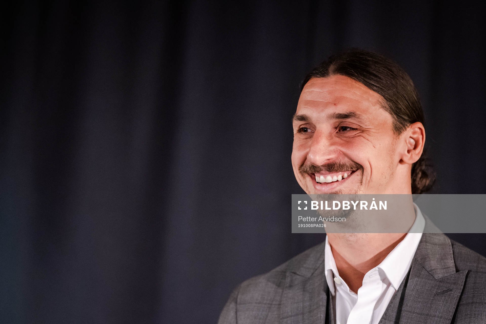 Zlatan Ibrahimovic at a press conference at the revealing