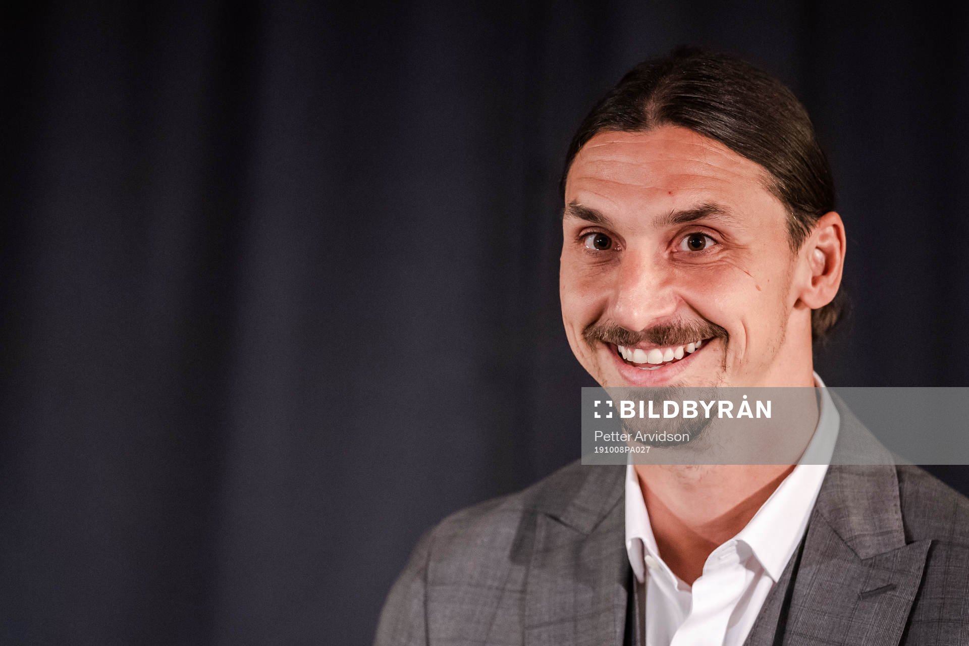 Zlatan Ibrahimovic at a press conference at the revealing