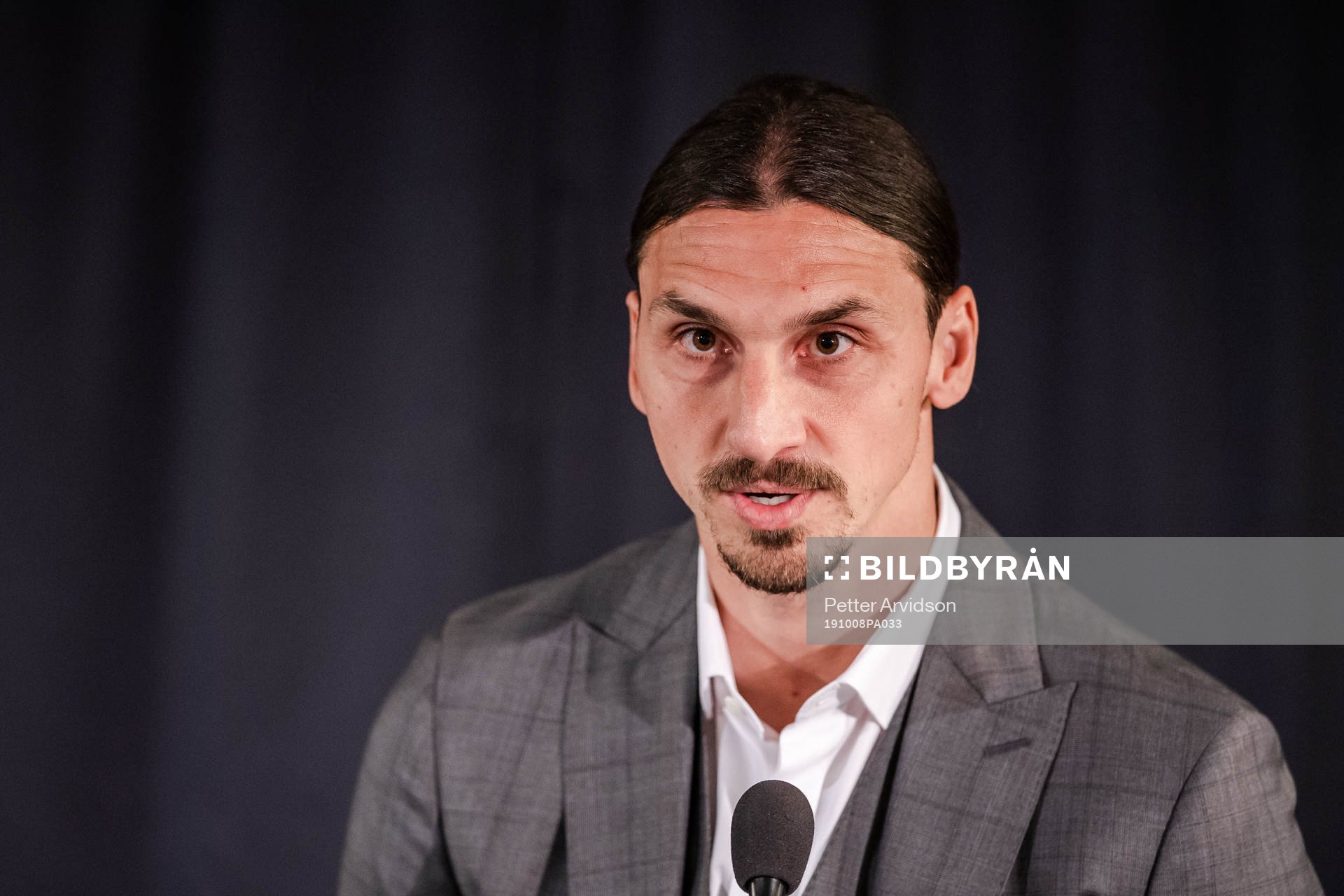 Zlatan Ibrahimovic at a press conference at the revealing