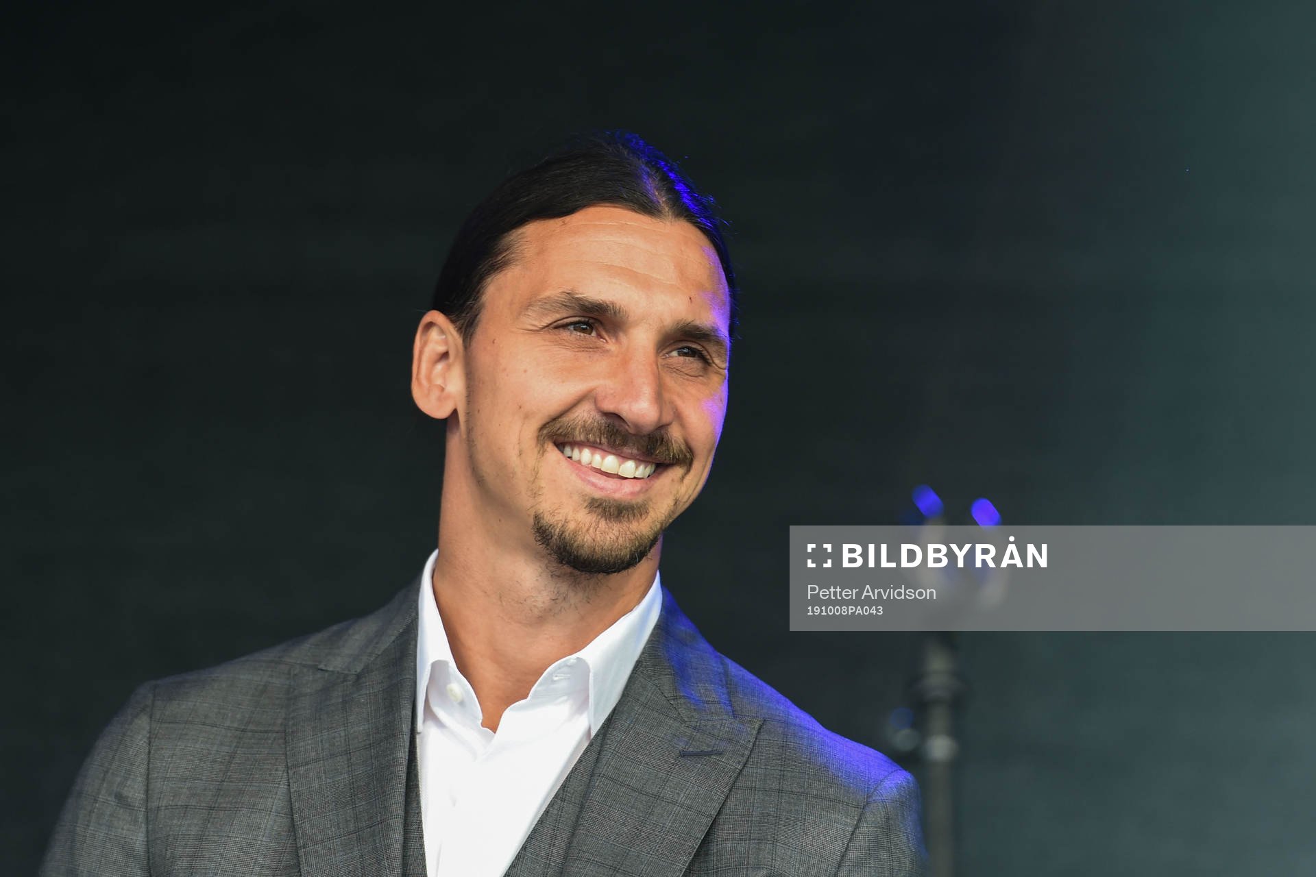 Zlatan Ibrahimovic at the revealing ceremony of his statue