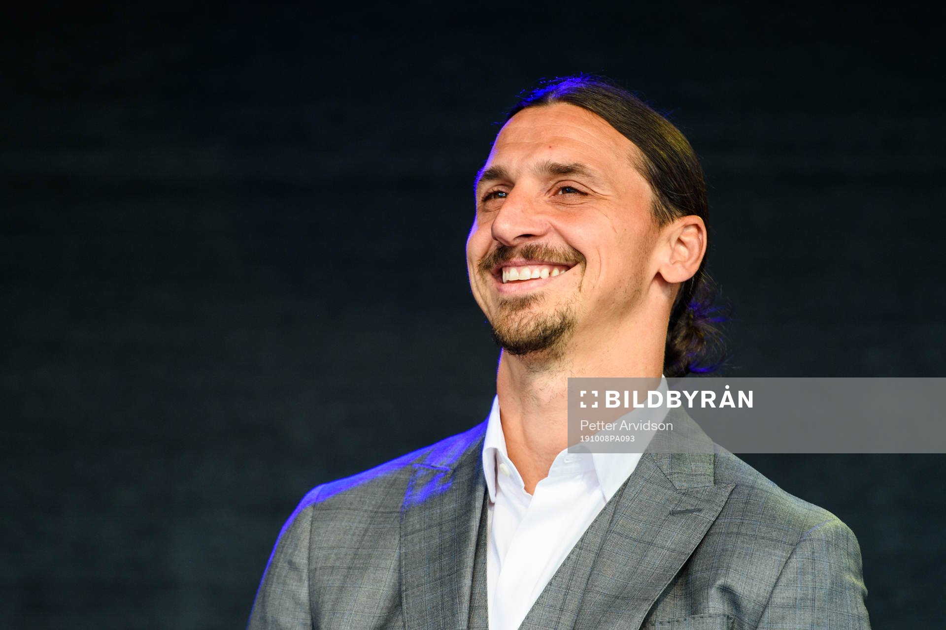 Zlatan Ibrahimovic at the revealing ceremony of his statue