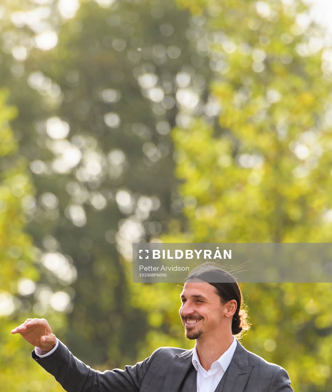 Zlatan Ibrahimovic at the revealing ceremony of his statue
