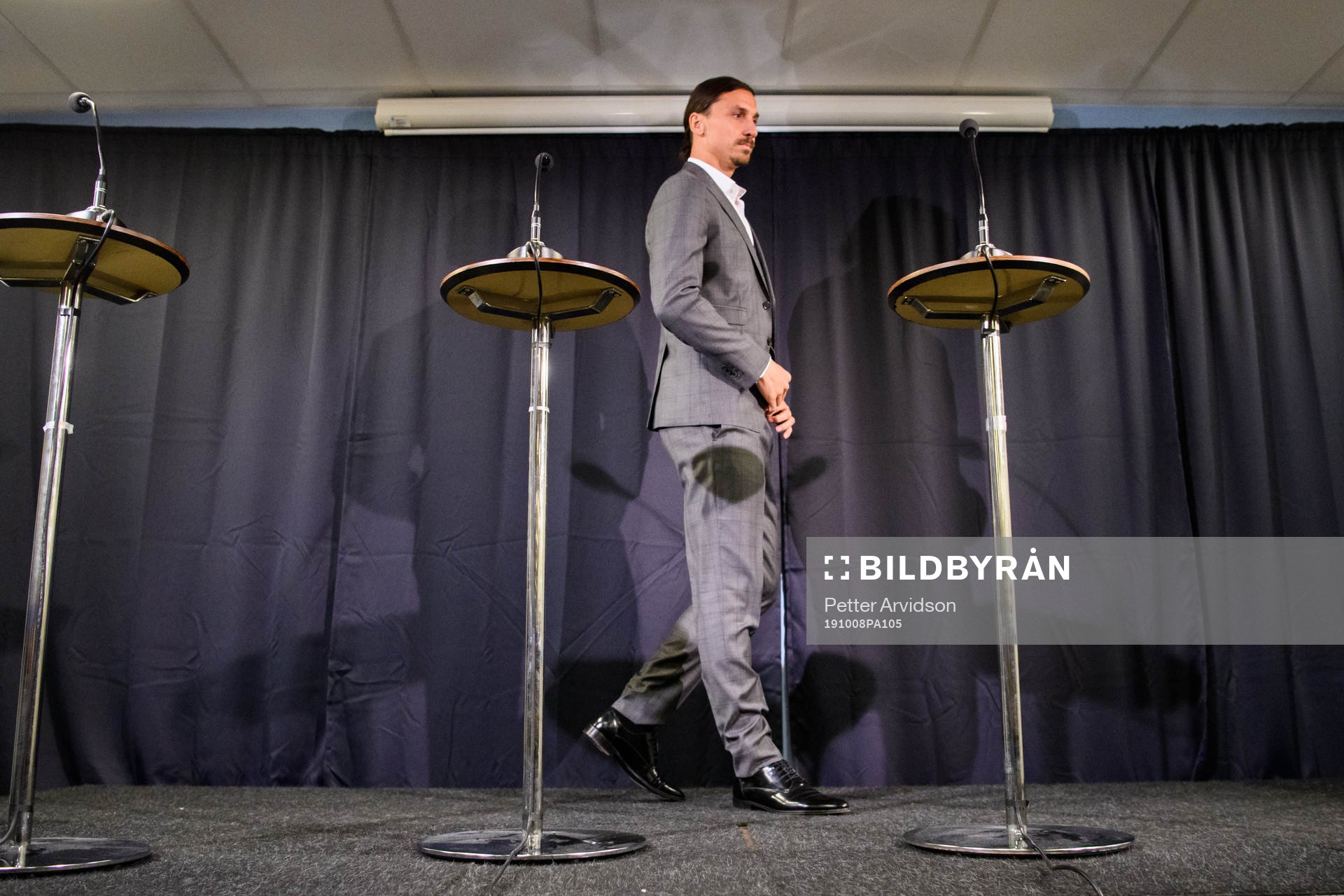 Zlatan Ibrahimovic at a press conference at the revealing