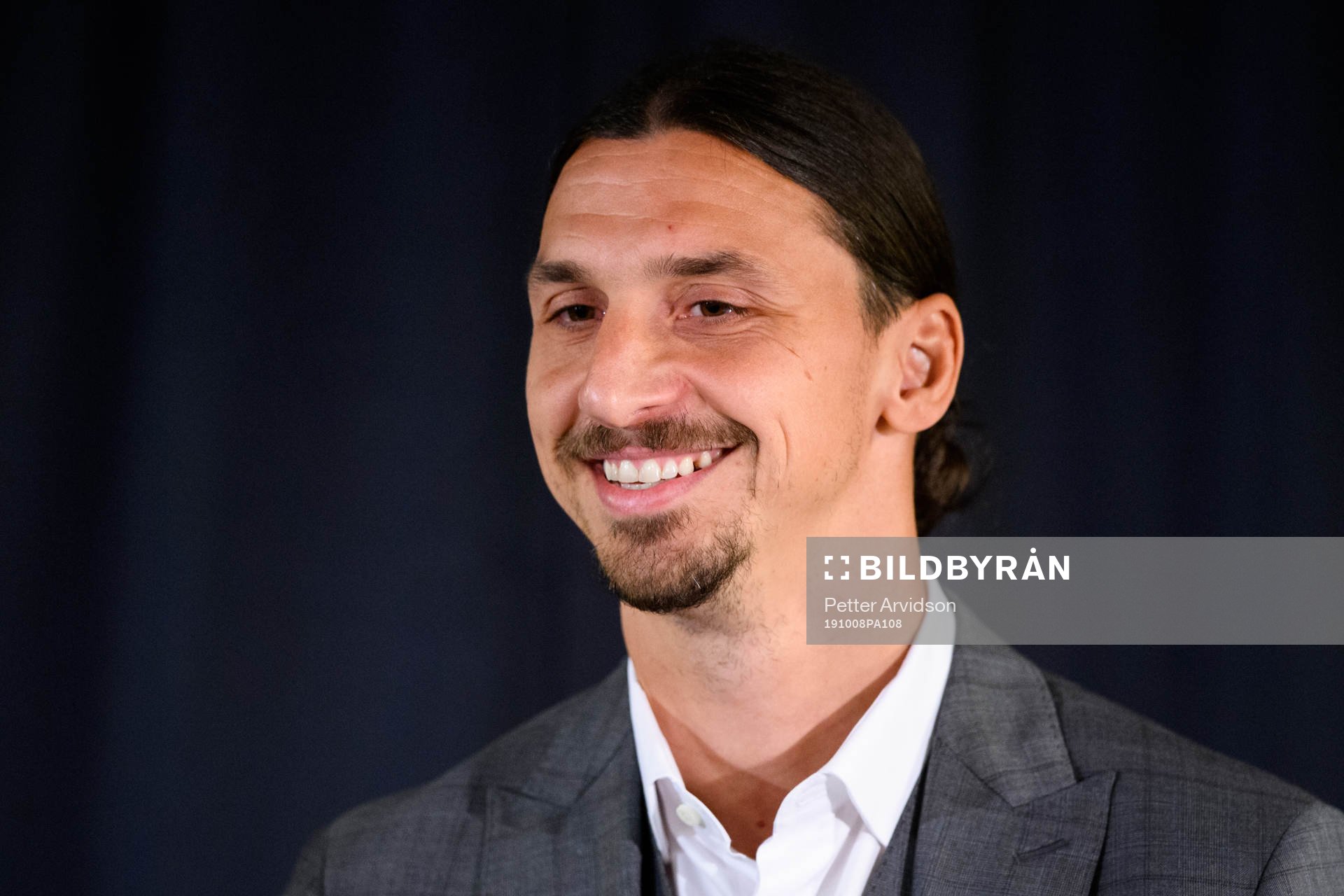 Zlatan Ibrahimovic at a press conference at the revealing